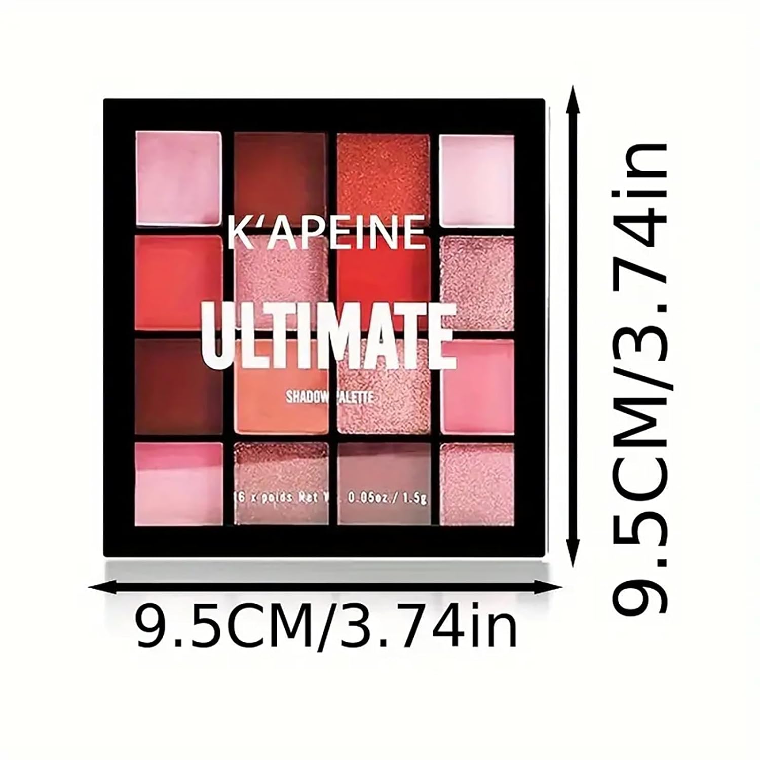 K'APEINE Red Eyeshadow Palette, Matte Glitter Metallic Eye Shadow Palette 16 Colors Pigmented Pink Eye Makeup Red Goth Eyeshade Kit for Halloween Parties, Joker Vampire Clown Makeup