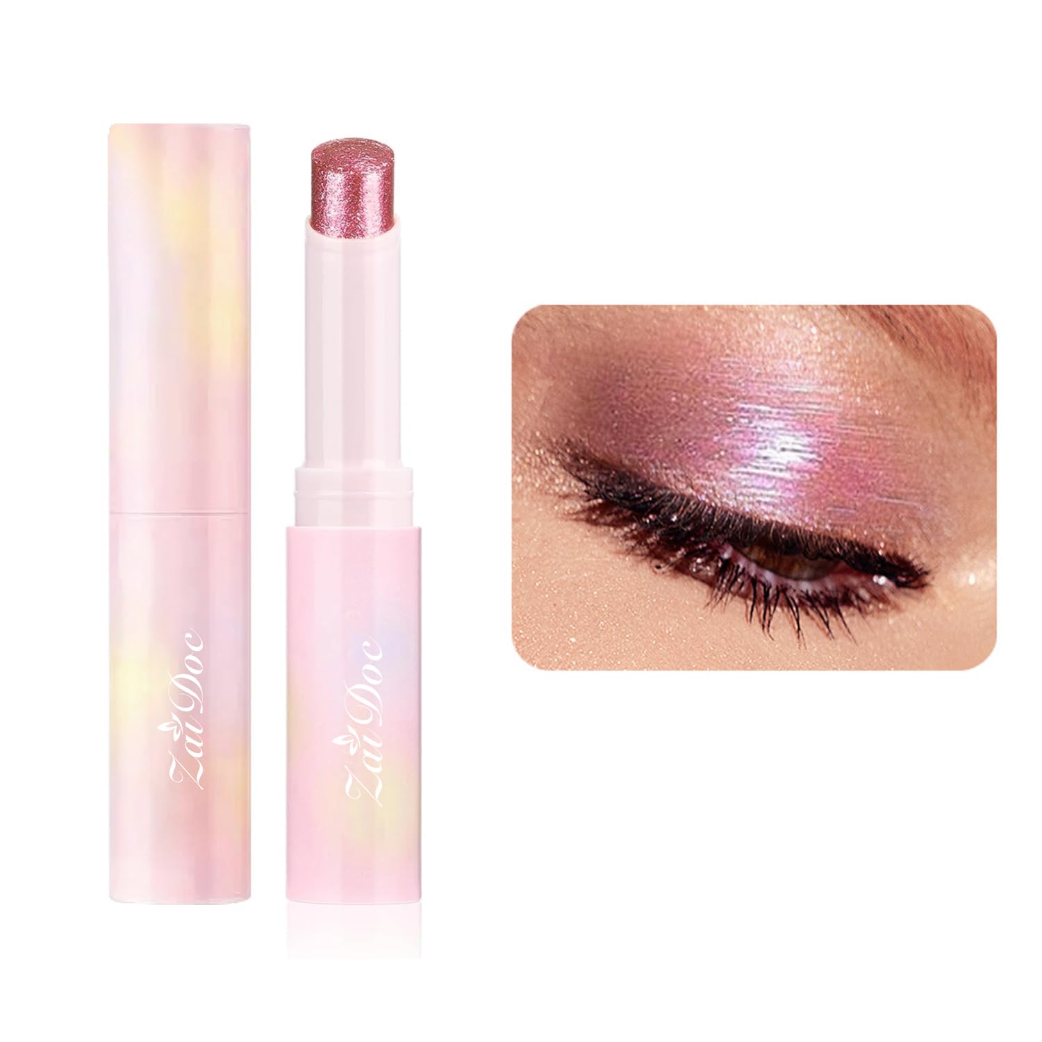Multipurpose Eyeshadow, Eyeshadow Stick for Highlighter & Lip Gloss, Hydrating Jelly Texture with Sparkling Shine, Lightweight, 0.1oz (06#)