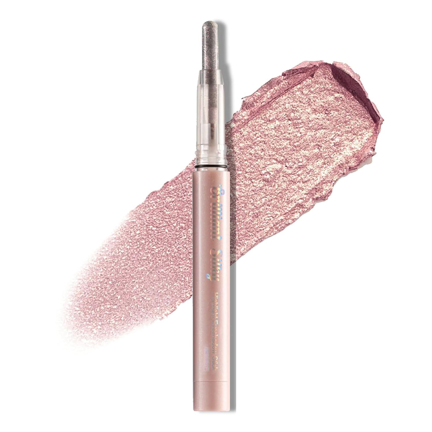 Silver White Glitter Cream Shimmer Eyeshadow Sticks, Multichrome Matte Eye Shadow Stick, Waterproof and Long-Lasting Smooth Cream Eye Highlighter Stick Makeup for Women, 4 Galactic Lcing