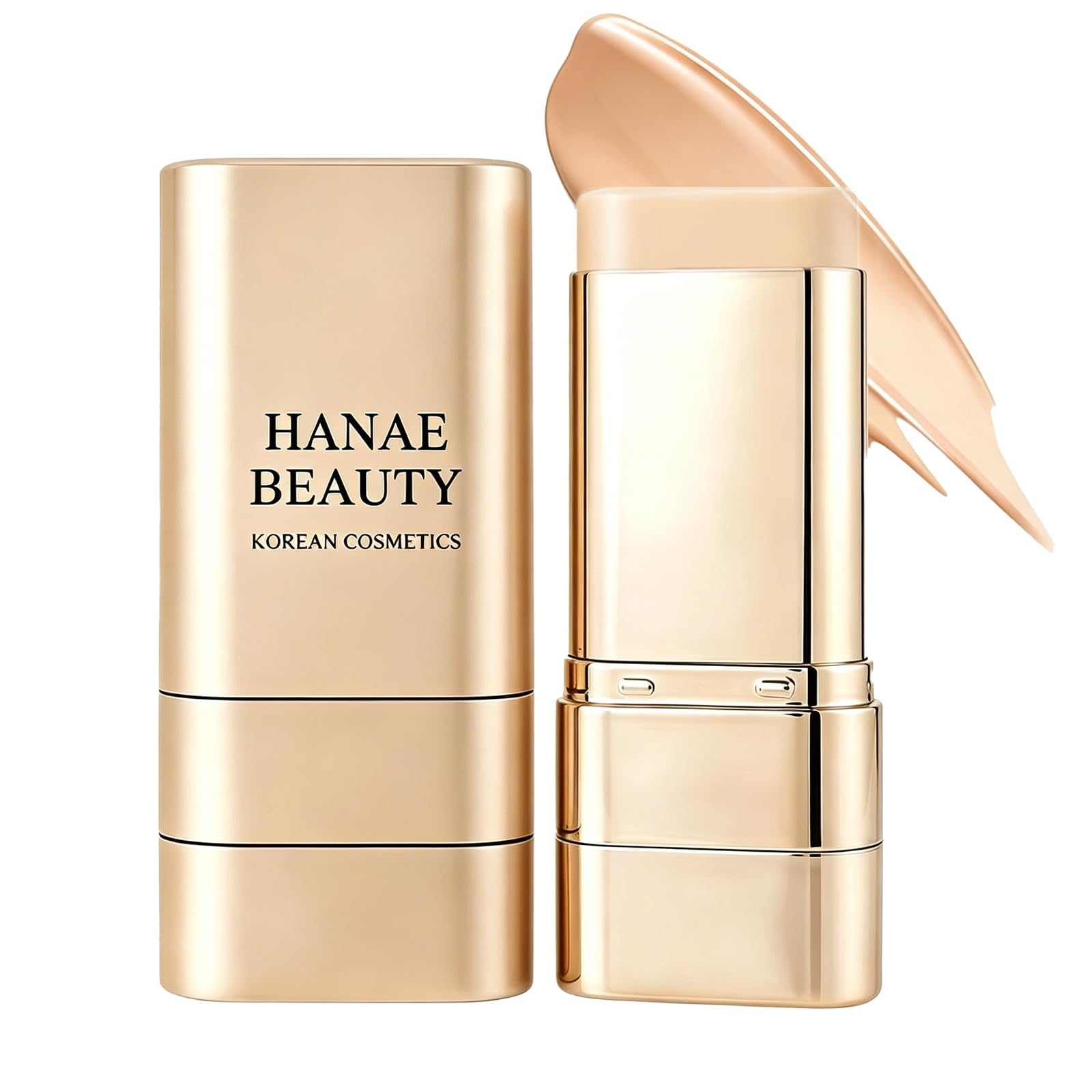 Hanae Korea Foundation Stick,Hanae Beauty Korean Dual-Ended Foundation Stick,Natural Finish, Long-Lasting Coverage for All Skin - Natural Dewy Finish-Nature (1PCS)