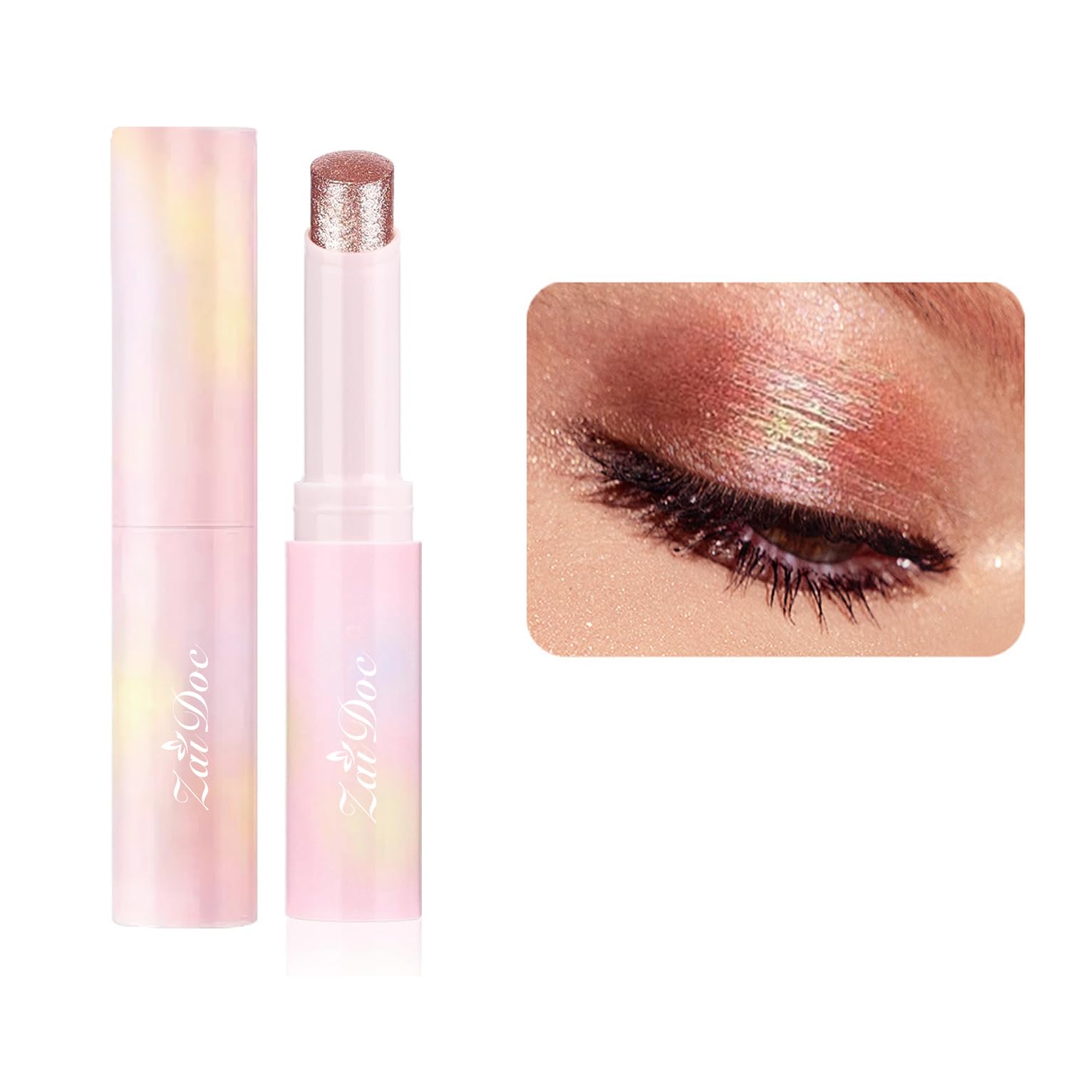 Multipurpose Eyeshadow, Eyeshadow Stick for Highlighter & Lip Gloss, Hydrating Jelly Texture with Sparkling Shine, Lightweight, 0.1oz (06#)