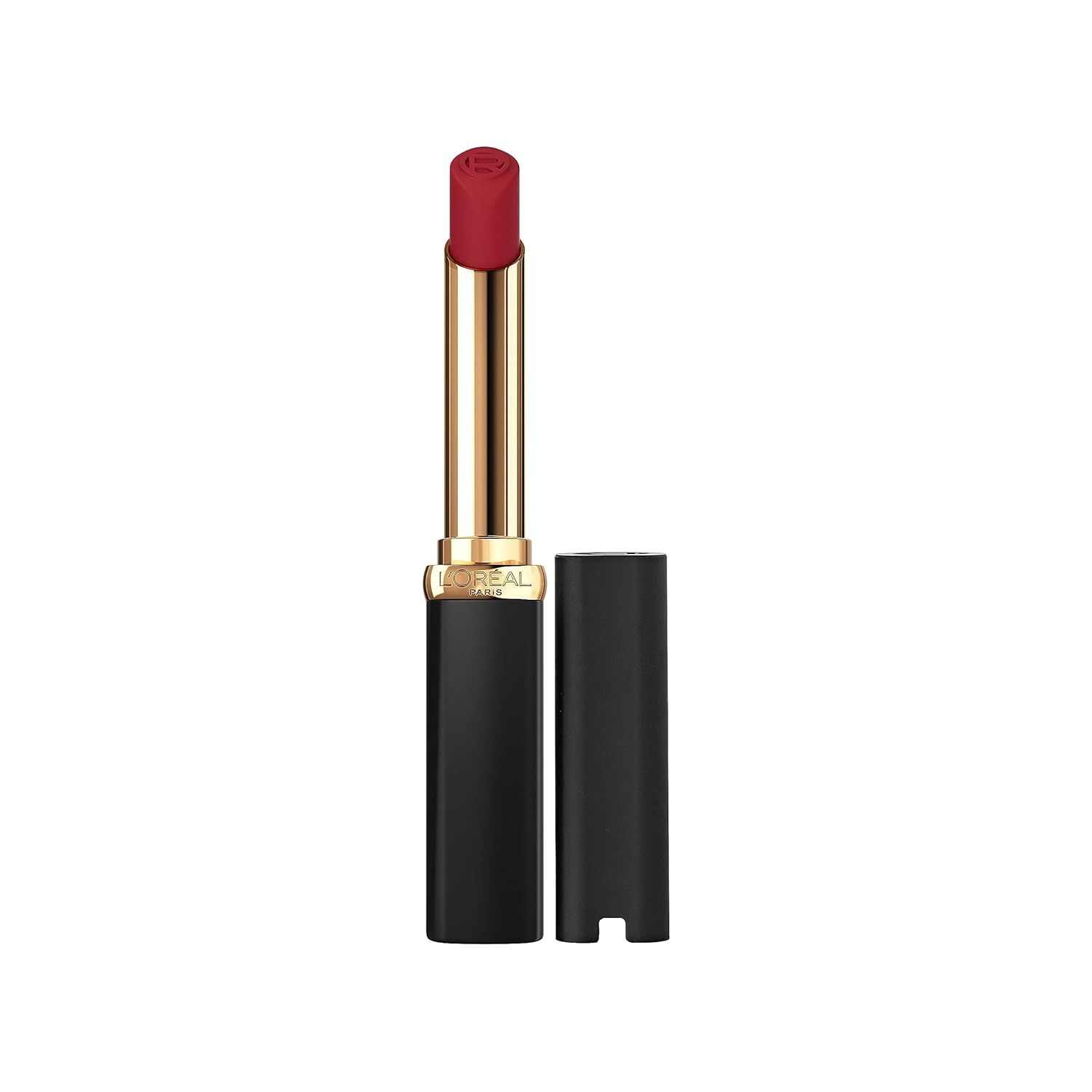 L'Oreal Paris Colour Riche Intense Volume Matte Lipstick, Lip Color Infused with Hyaluronic Acid for up to 16hr All Day Comfort, Le Carmin Courage, 0.06 oz