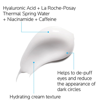 La Roche-Posay Hydraphase Intense Hyaluronic Acid Eyes, Reduces Under Eye Bags and Puffiness with Plumping Hydration, 0.5 Fl Oz