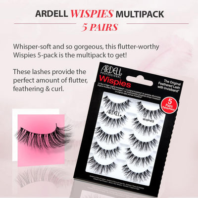 Ardell False Eyelashes Wispy Lashes, Easy Application, Natural Look, Reusable Lashes - Black, 2 Pack