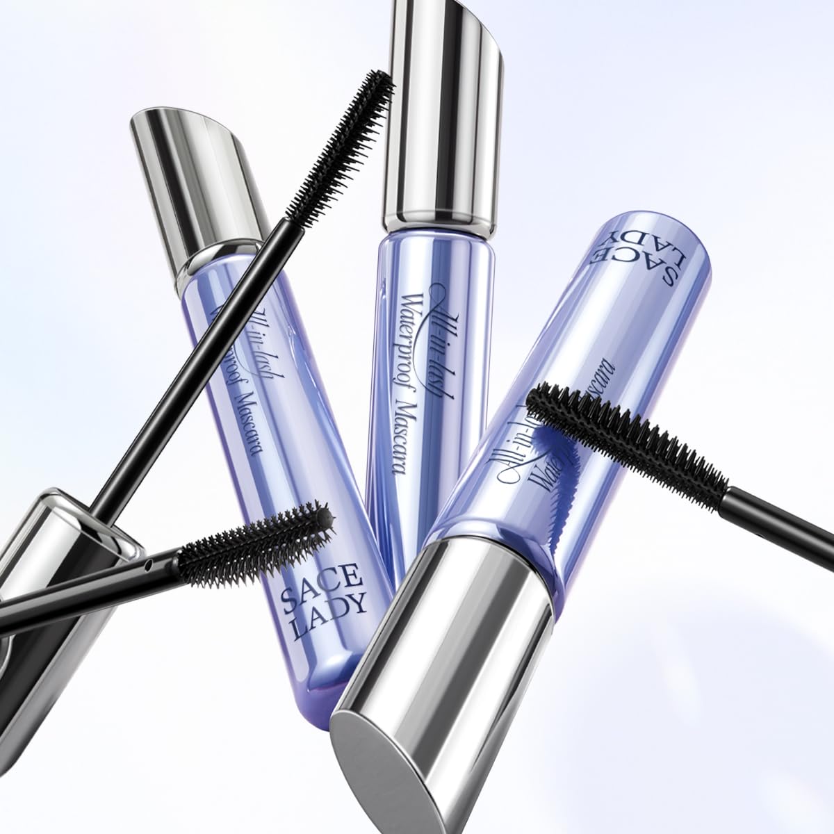 SACE LADY Waterproof Mascara, All-in-Lash Mascara Volume and Length Eyelashes, Smudge-proof and Sweat-proof, Long Lasting Curl, Natrual Black Eye Makeup