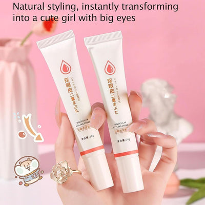 Double Eyelid Styling Cream, Japanese Long Lasting Invisible Double Eyelid Shaping Styling Cream, 2024 New Natural Double Eyelid Glue, Double Eyelid Shaping Cream With Y Stick, 20g Eyelid Glue (2Pcs)