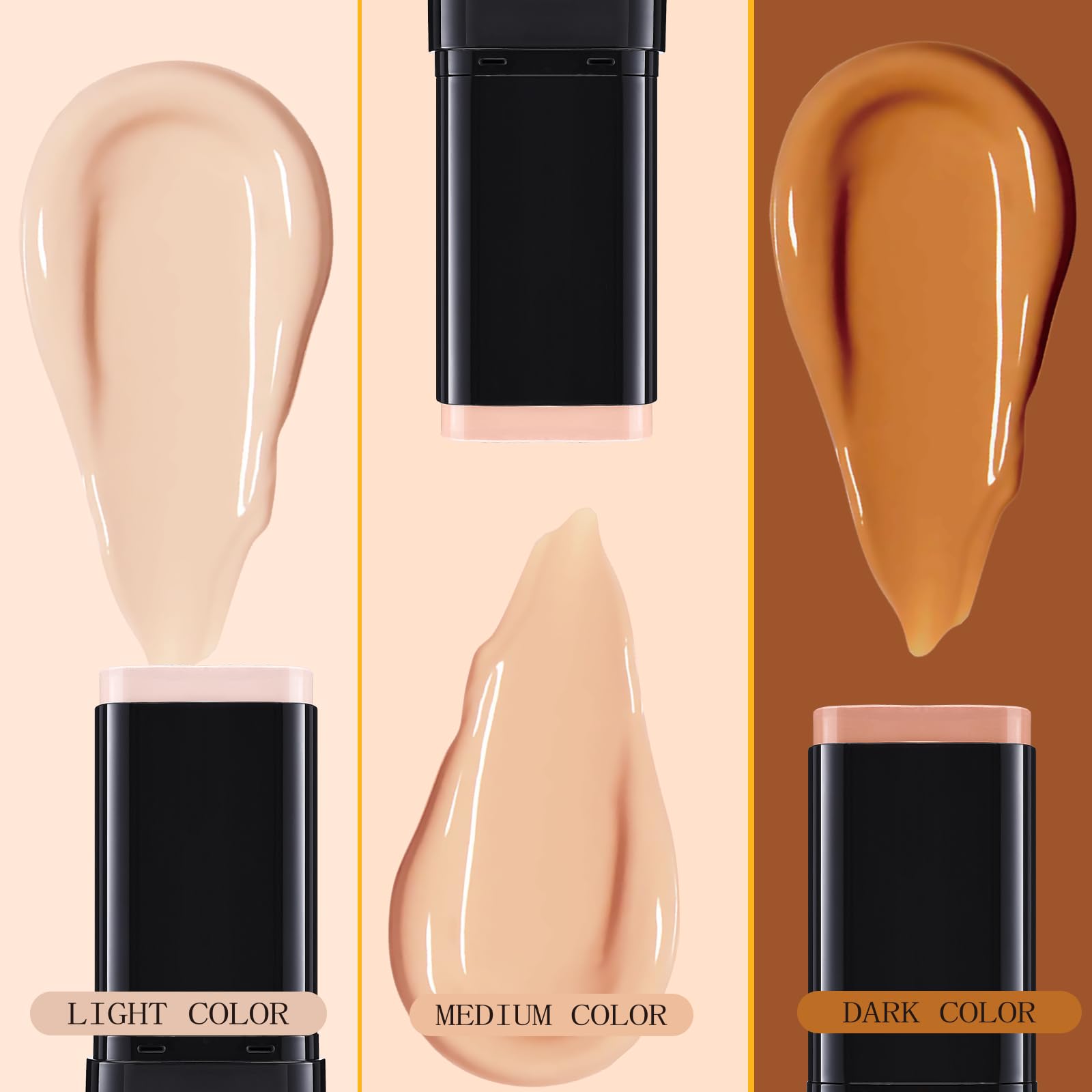 3 In 1-Luxury Anti-Wrinkle Foundation Stick SPF 50+ with Brush, Hydrating Non-Sticky Matte Foundation Stick, Travel Size Defense Face and Body Sunscreen Lotion, 1.42 Fl Oz