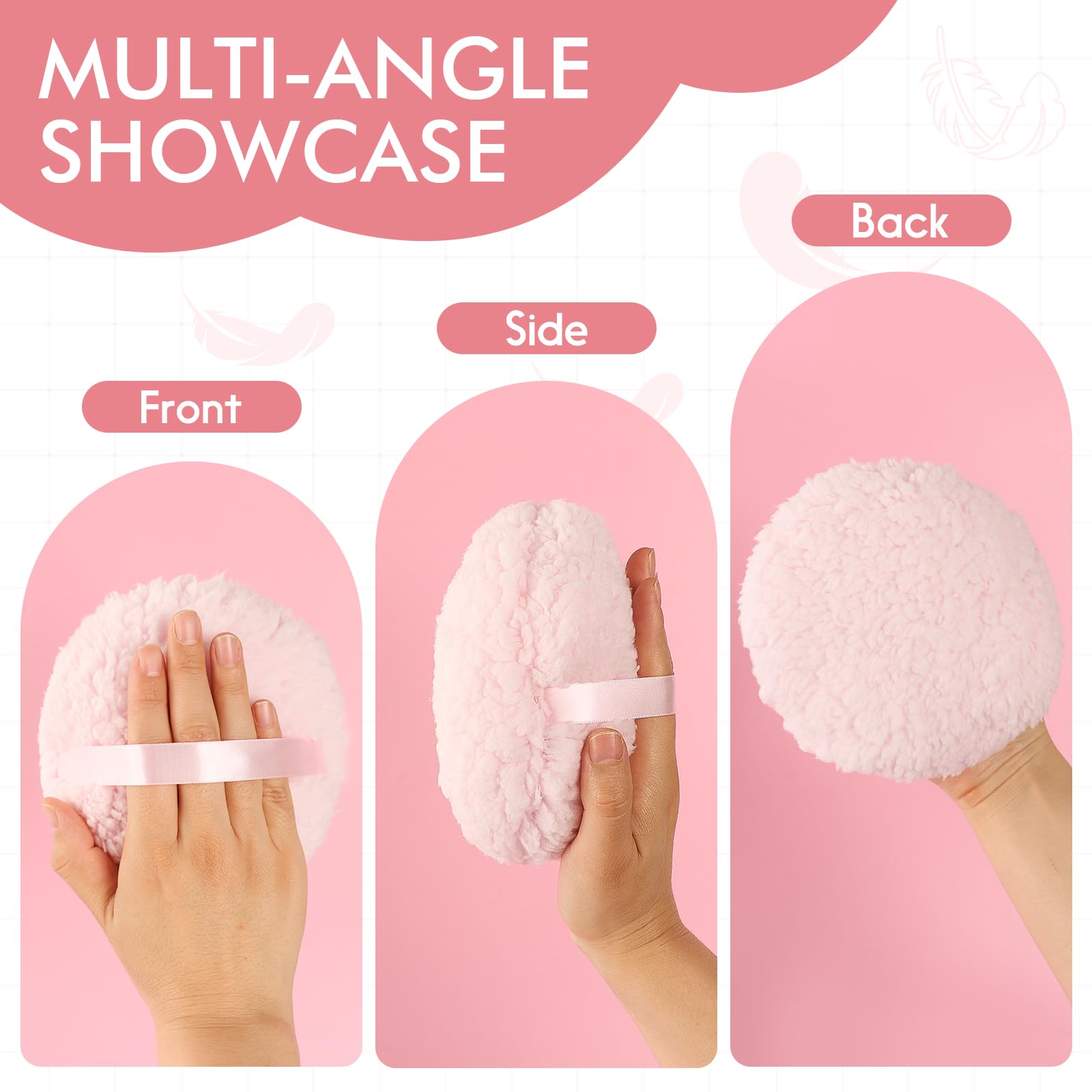 WSYUB Powder Puff, 6'' Powder Puff for Body Powder,Body Powder Puffs and Container,Oversize Dust Puffs for Women