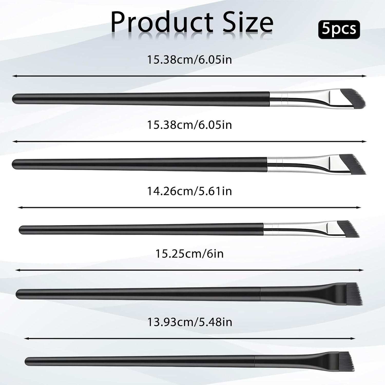 5 Pcs Eyeliner Brush Set, Fine Angled Makeup Brushes Ultra Thin Flat Eyeliner Concealer Brushes Eyebrow Angled Brush Beauty Cosmetic Tool Precision Makeup Application for Eye liner Eye brow