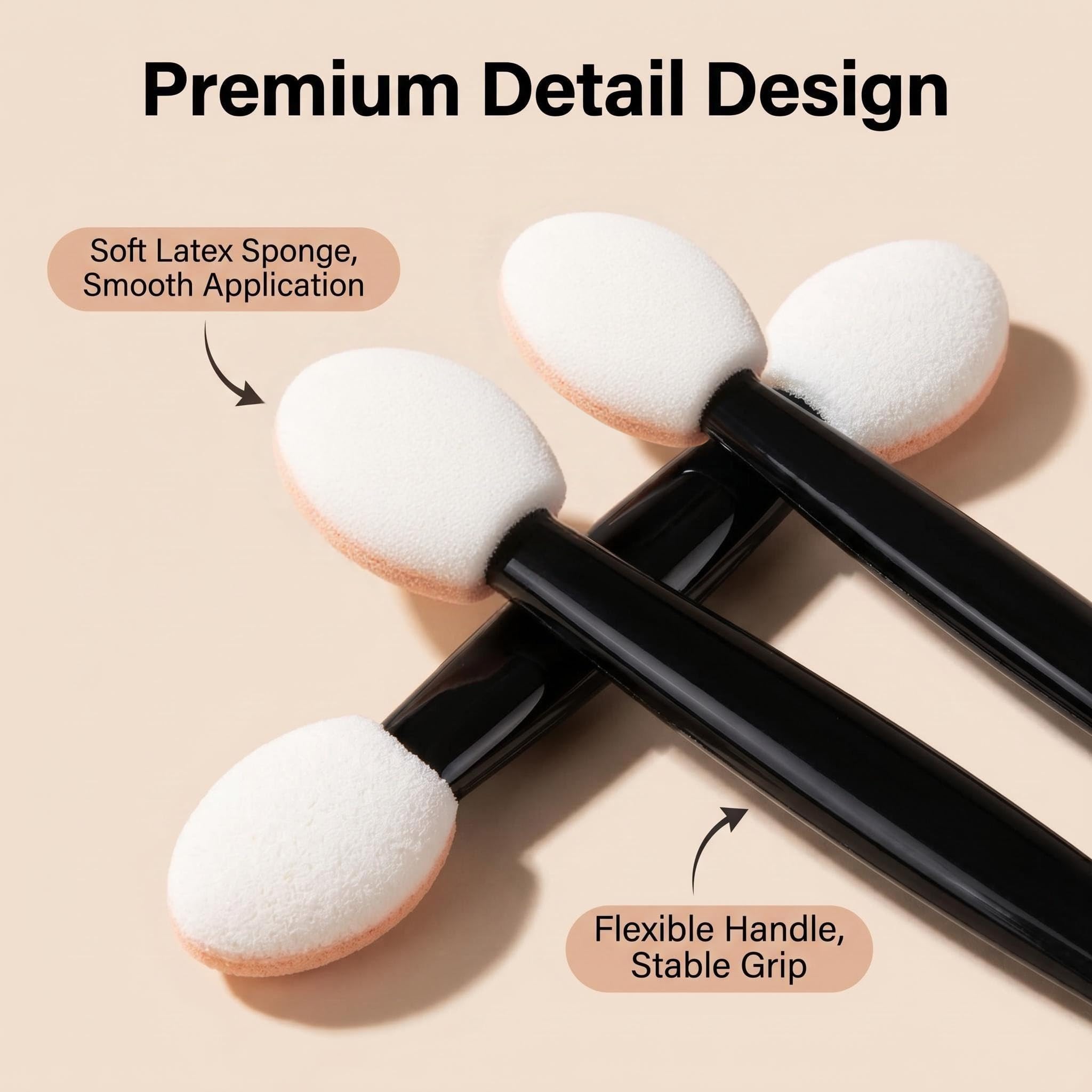 100pcs Eyeshadow Applicators, Double Sided Sponge Makeup Applicators, Disposable Eyeshadow Brushes, Eye Shadow Stick for Eyes&Nail Art