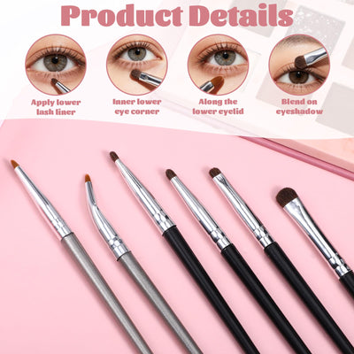 HJZHII 12Pcs Eye Makeup Brush Sets, Small Eyeshadow Brushes Mini Smudge Brush Eyeliner Eyeshadow Brushes for Powder Gel Cream Liquid Concealer Eyeliner Blending Corner Highlighter