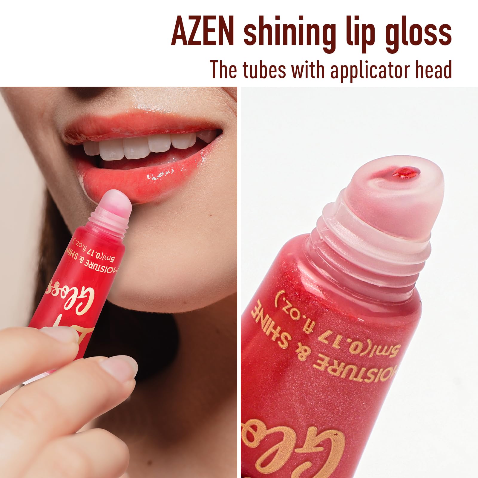 AZEN 24 Pack Lip Gloss Set, Color Lip Oil for Dry Cracked Lips Moisturizing Hydrating Nourishing with Vitamin E, Mothers Day Gifts for Women