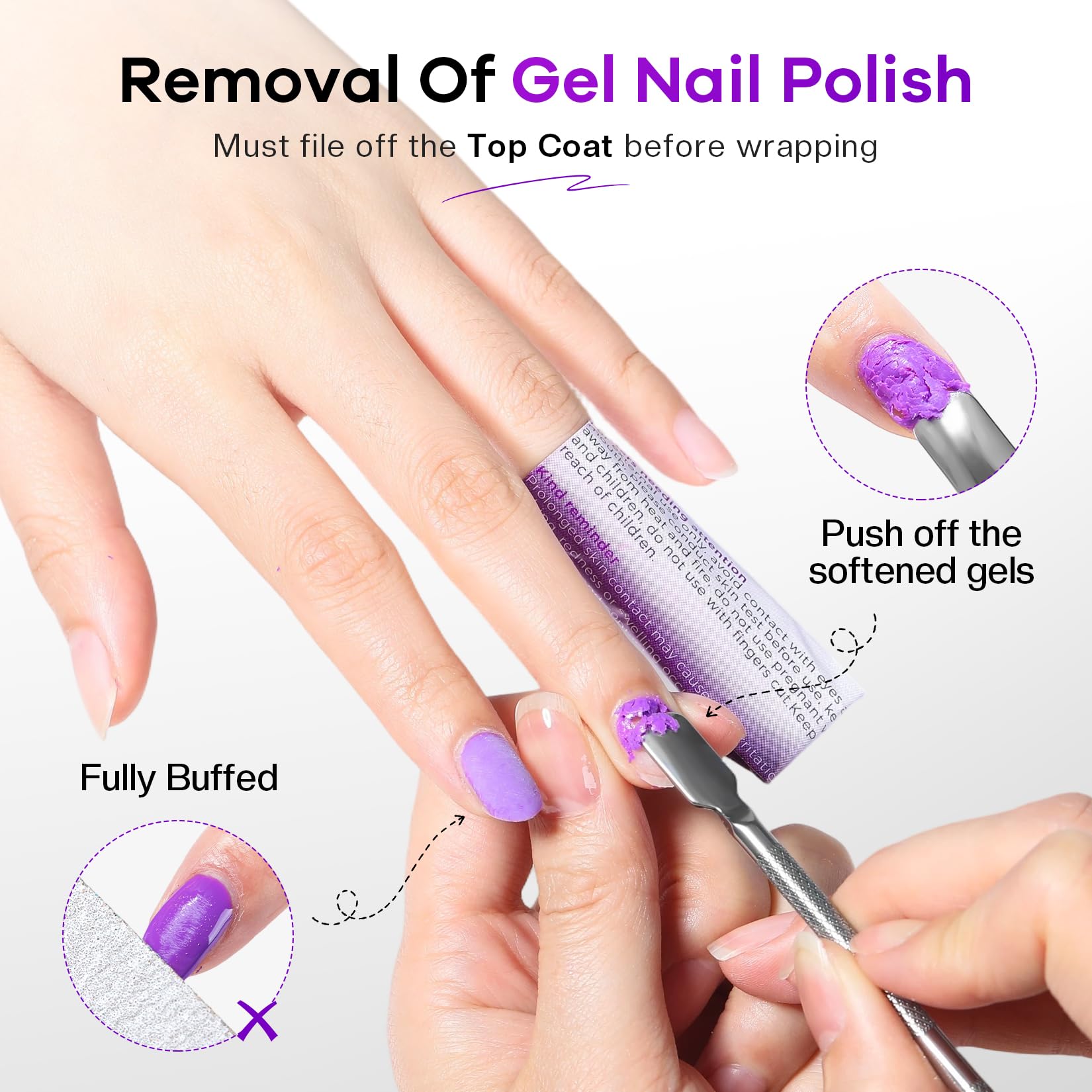 Glamonade Nail Polish Remover Pads: Acetone Gel Nail Polish Remover Wipes 50 PCS Professional Individually Wrapped Wet Wipes Rapidly Remove Gel/Fingernail Polish Travel Kit for Home & Salon Supplies