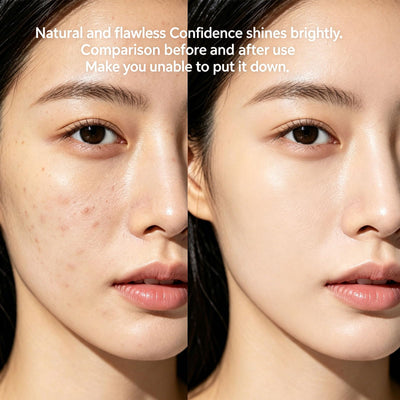Hanae Korea Foundation Stick,Korean Dual-Ended Foundation StickWith Brush,Contouring Foundation with Brush,Brightening & Long-Lasting ，for All Skin Types