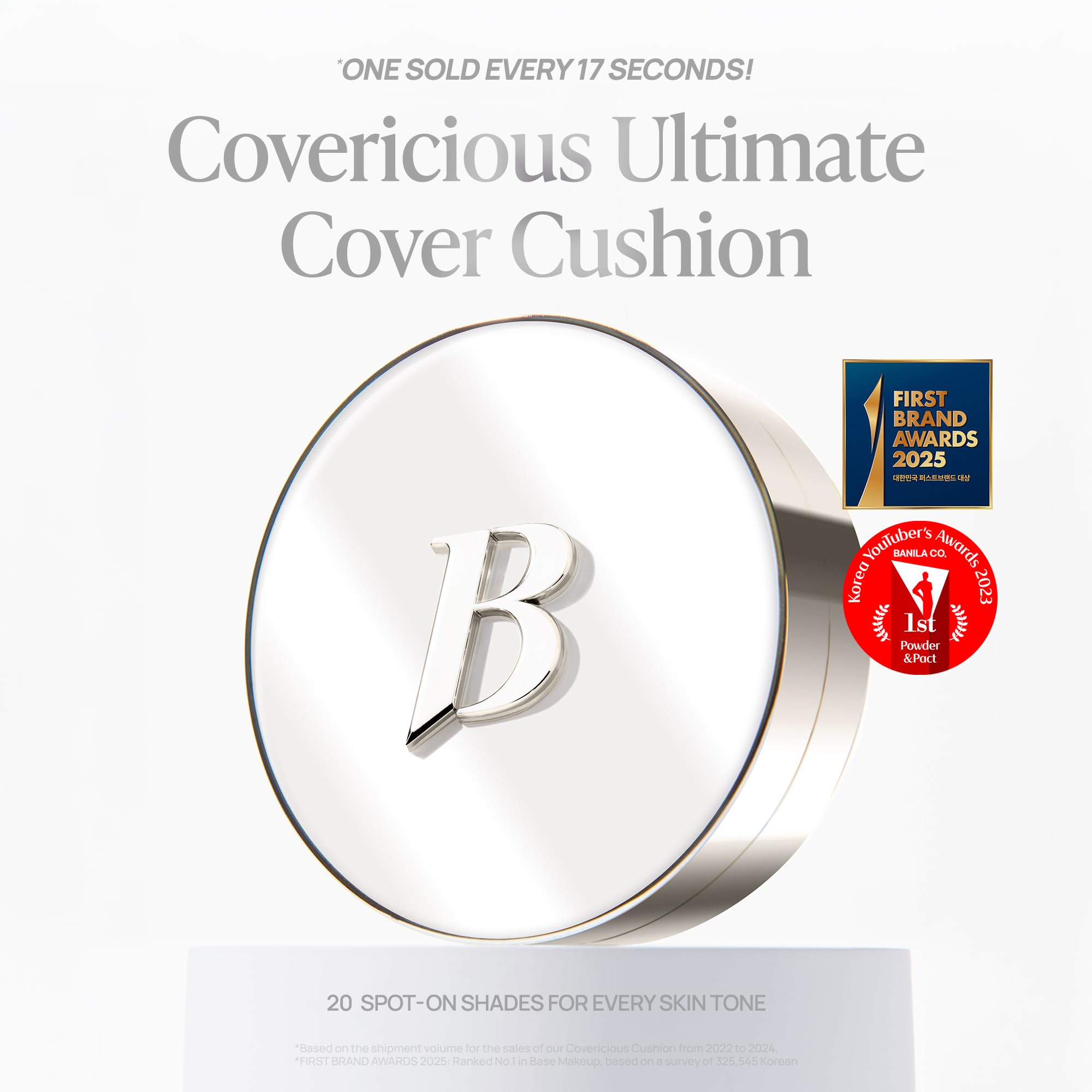 BANILA CO Covericious Ultimate Cover Cushion | Pore Blurring & Seamless Finish | Up to 100HR Long-Wear Matte Foundation | 20 Inclusive Shades | Korean Cushion Foundation (14g / 0.49 oz), 21C ROSE
