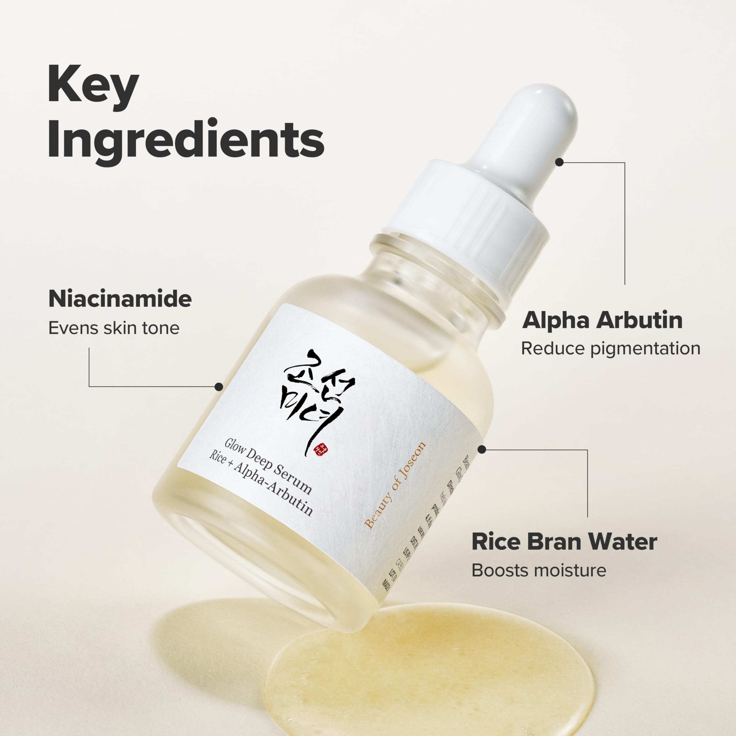 Beauty of Joseon Glow Deep Serum Rice Alpha-Arbutin for Uneven Dull Skin Tone, Daily Korean Skin Care for Men and Women 30ml, 1 fl.oz