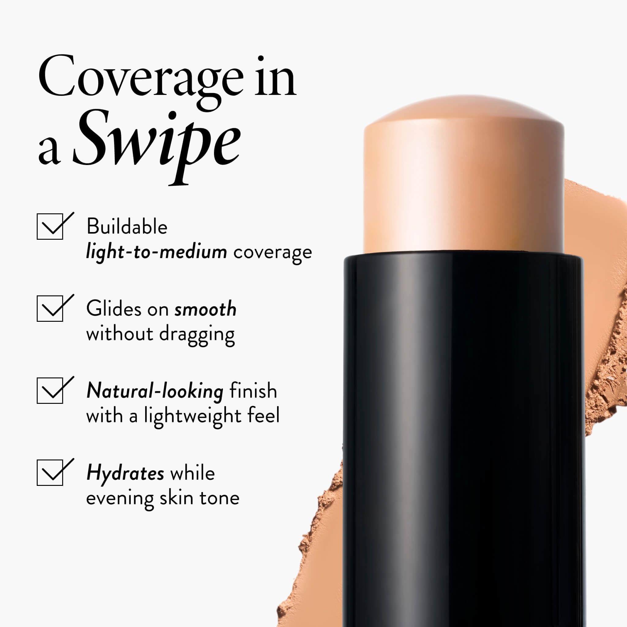 LAURA GELLER NEW YORK Instant Enhancer Buildable Foundation Stick – Serum-Based Medium Coverage Foundation Stick, Natural Finish, Lightweight Hydrating Makeup for Mature Skin, Light