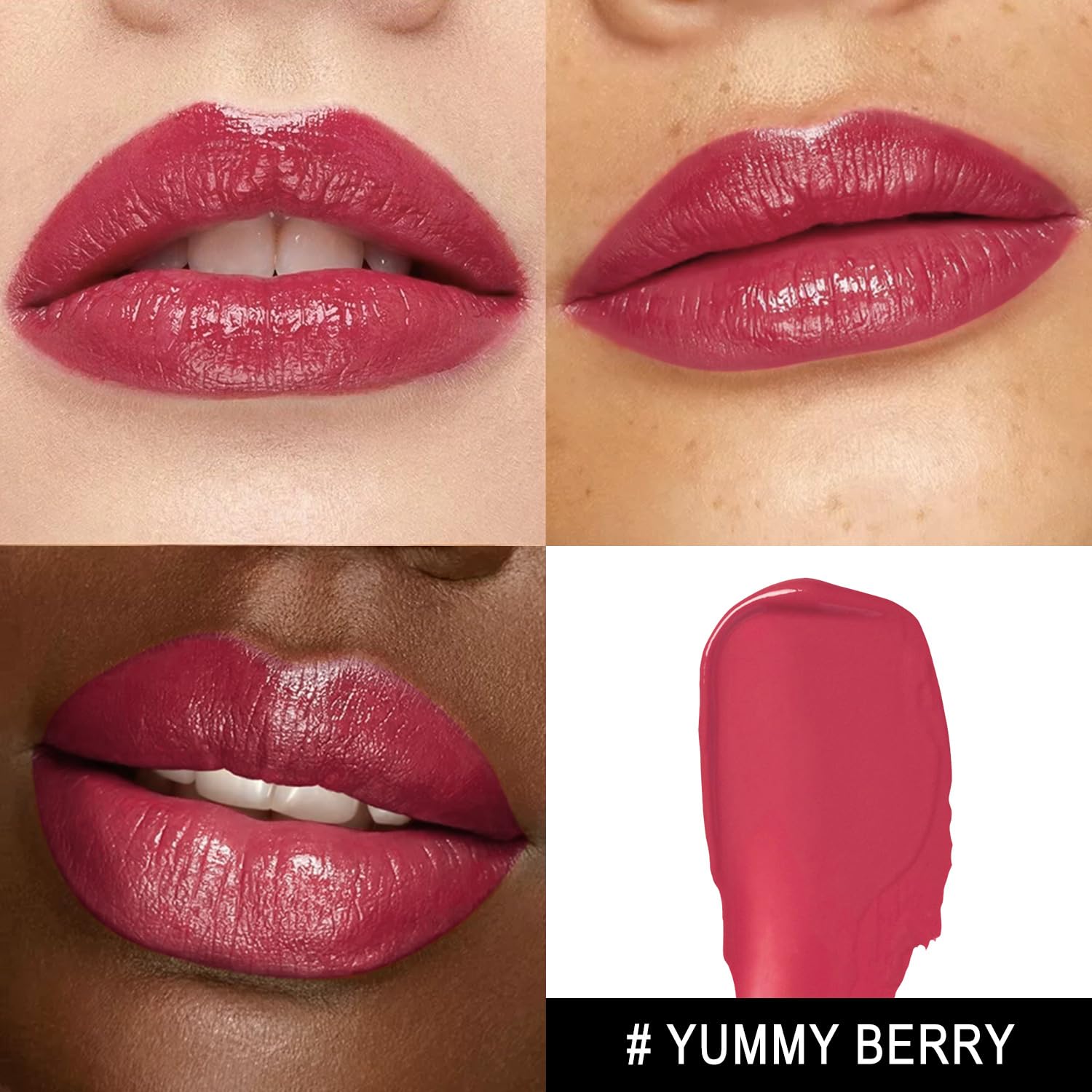 MAKI YIKA Moisture Berry Red Lipstick for Women Hydrate Tinted Lip Balm for Mother's Day Dry Cracked Lips Sheer Lipstick Lip Tinted Glossy Finish,MA057 Yummy Berry