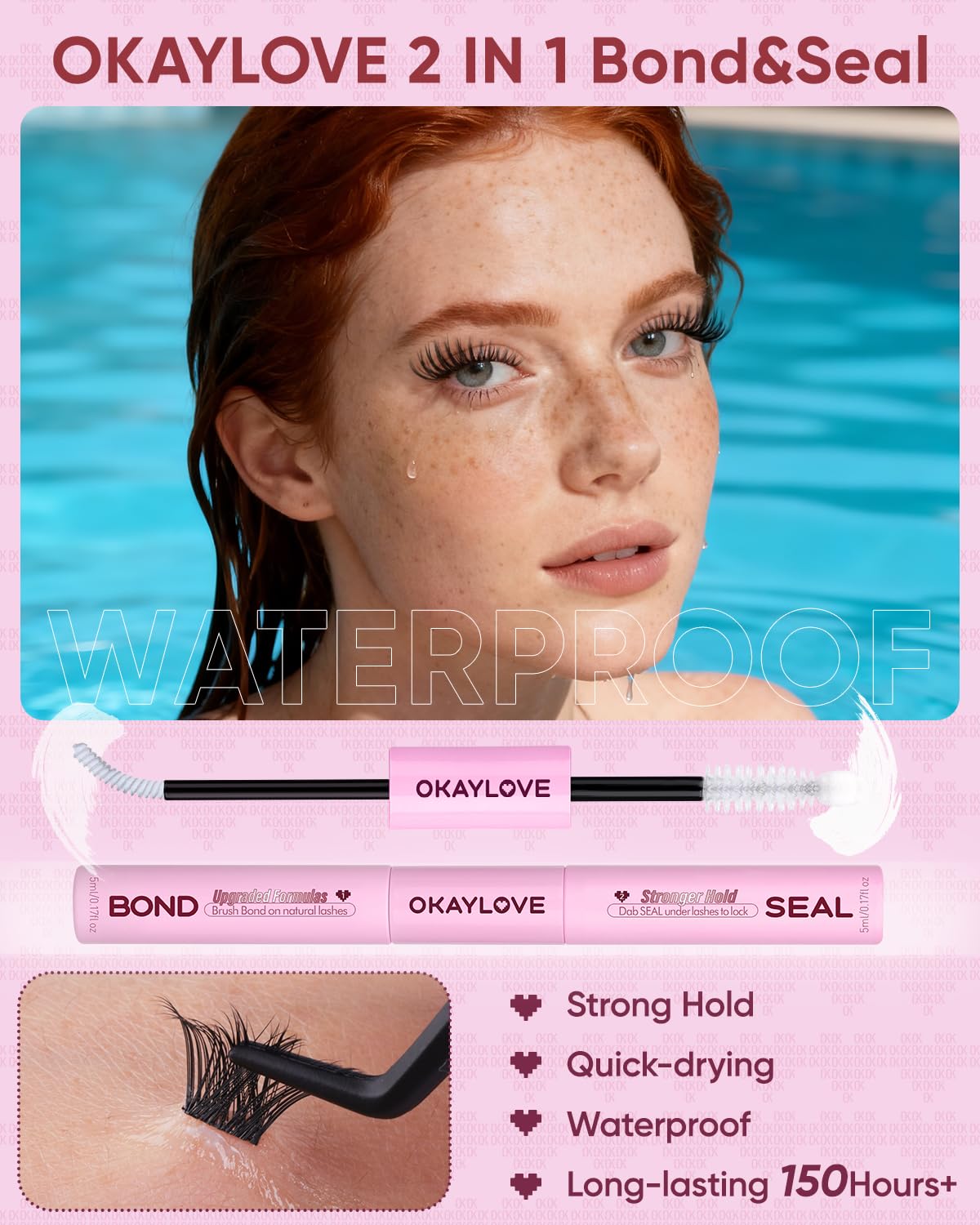 OKAYLOVE Manga Lash Clusters with Spikes, LIRA 8-18mm DIY Cluster Eyelash Extensions Kit, 140pcs CC Curl Clear Band Individual Lashes with Lash Bond and Seal, Remover, Lash Tweezers