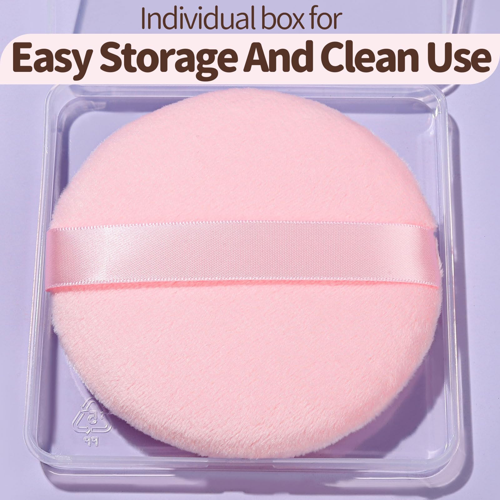 Teenitor 2Pcs Pink Powder Puff, 4.13Inch Body Powder Puff, for Body Powder Pink