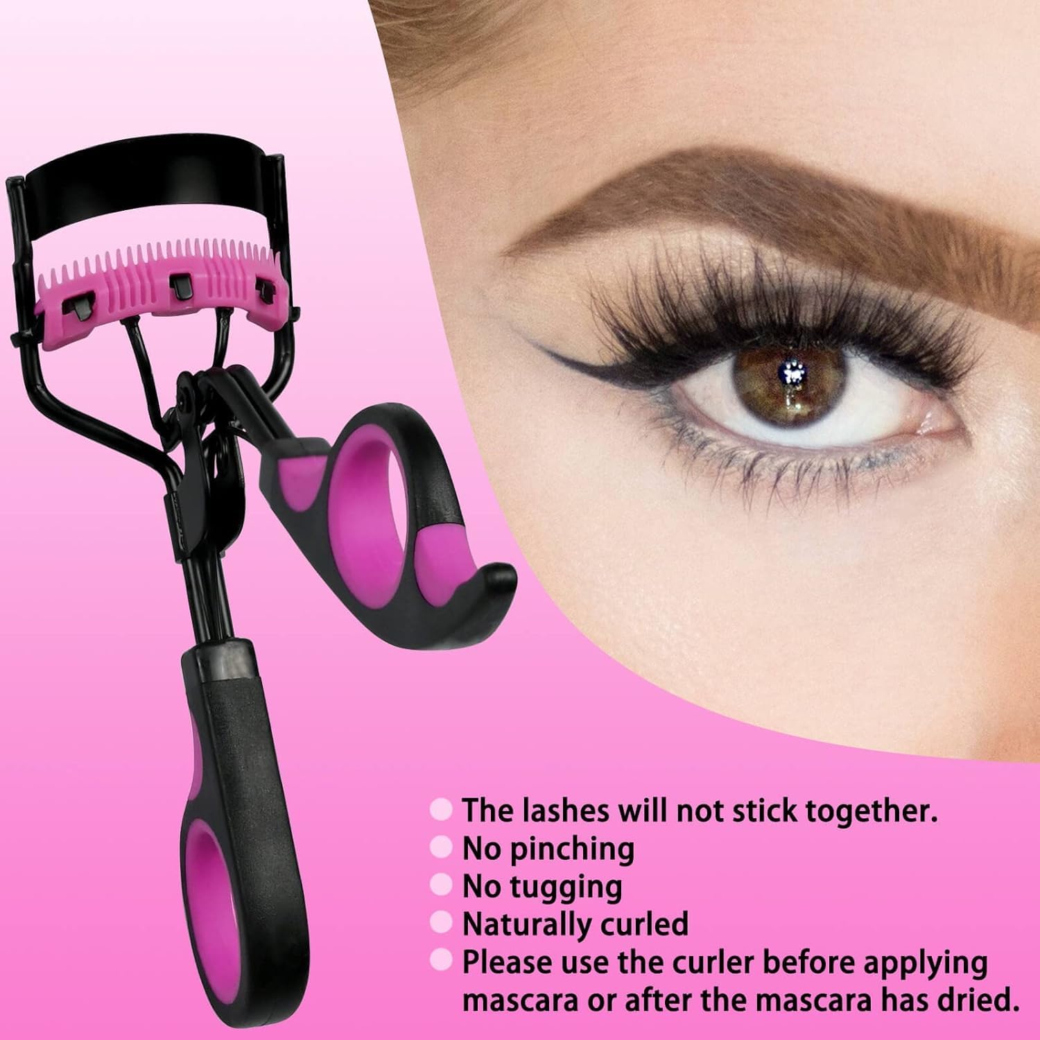 Eyelash Curlers Kit for Women Lash Curler, Eyelash Comb Seperator, 3 in1 Mascara Brushes, 4 Eyebrow Brush, 6 Silicone Refills Pads, 2 Eyelash Curler Replaces Comb Teeth