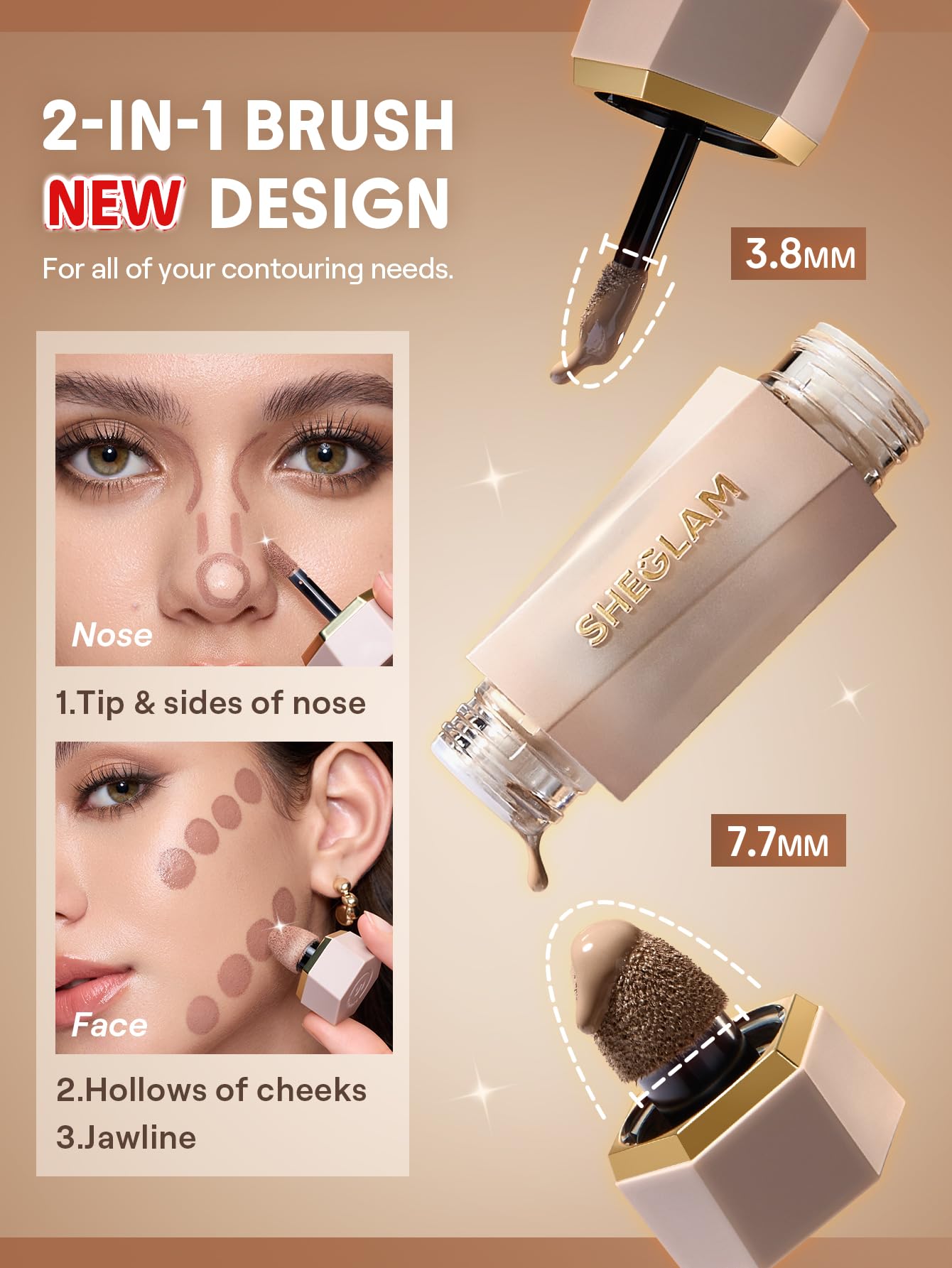 SHEGLAM Precision Sculpt Liquid Contour Duo-Soft Tan