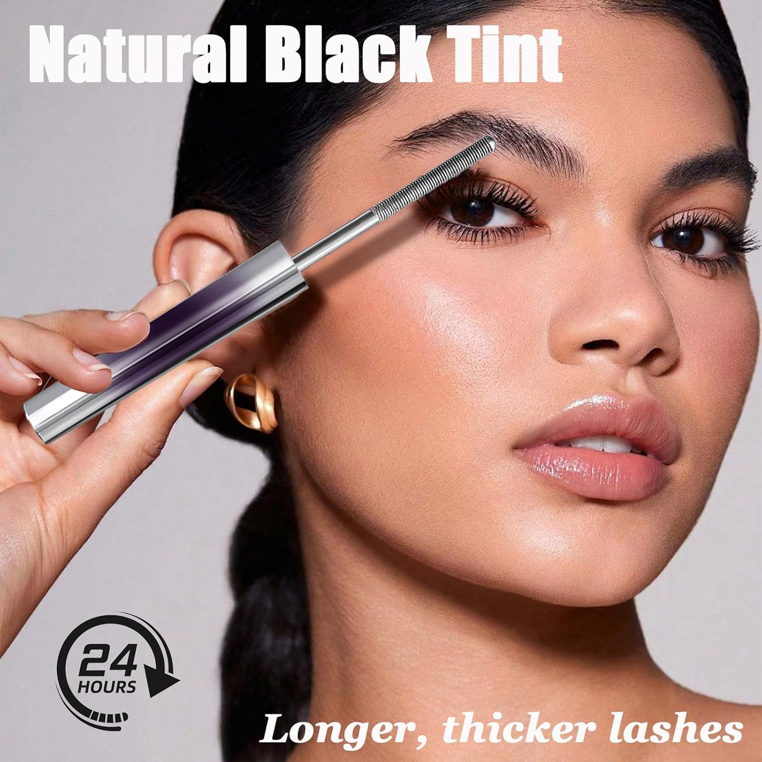 Iron Wand Mascara, Metal Wand Mascara, 3D Curling Metal MascaraWand, Clump-Free, Waterproof & Smudge-Proof Formula For Naturally Long, Thick Lashes