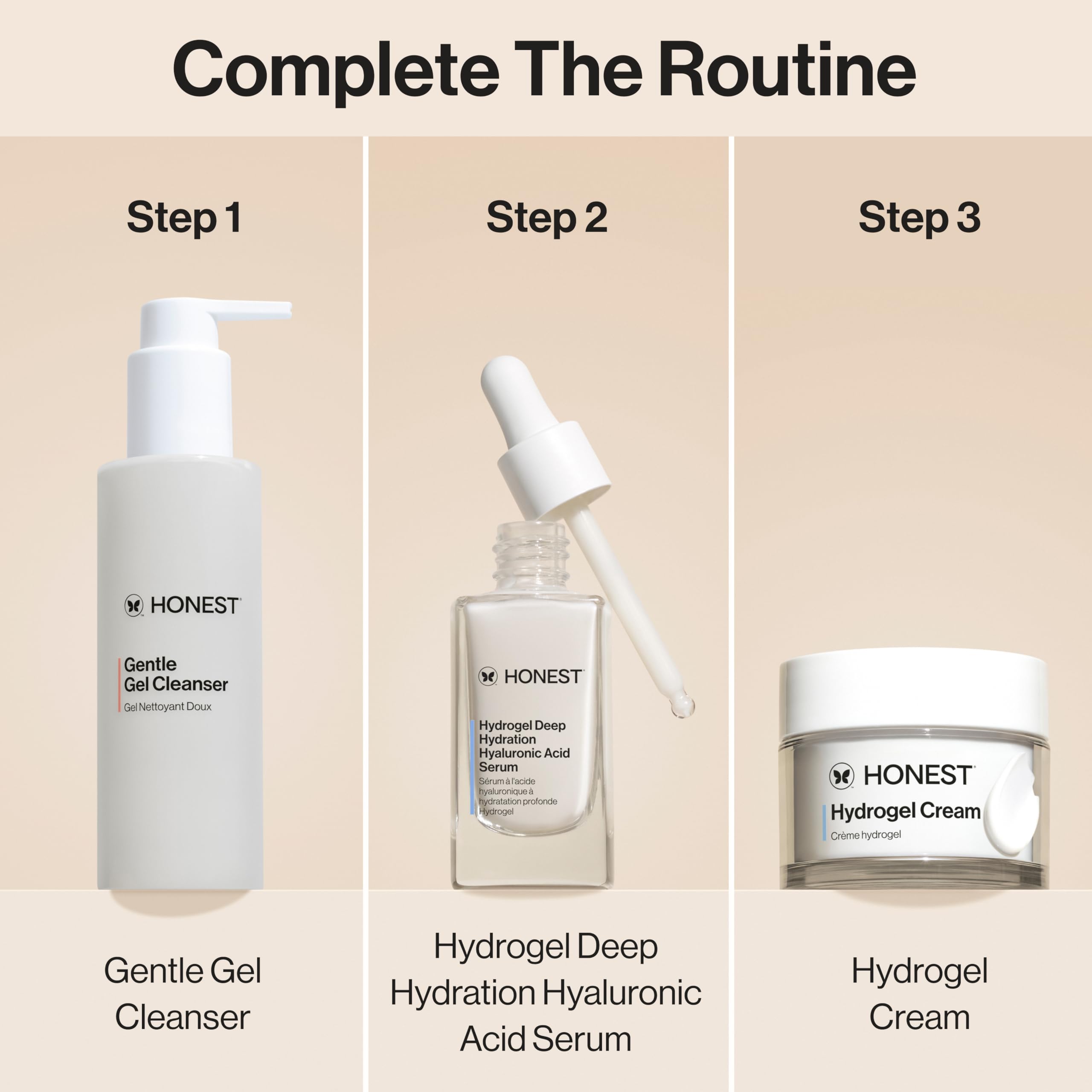 Honest Beauty Hydrogel Deep Hydration Hyaluronic Acid Serum, Moisturizes Plumps, Hypoallergenic, Fragrance-Free, Vegan, Gentle for Sensitive Skin, 1 fl oz