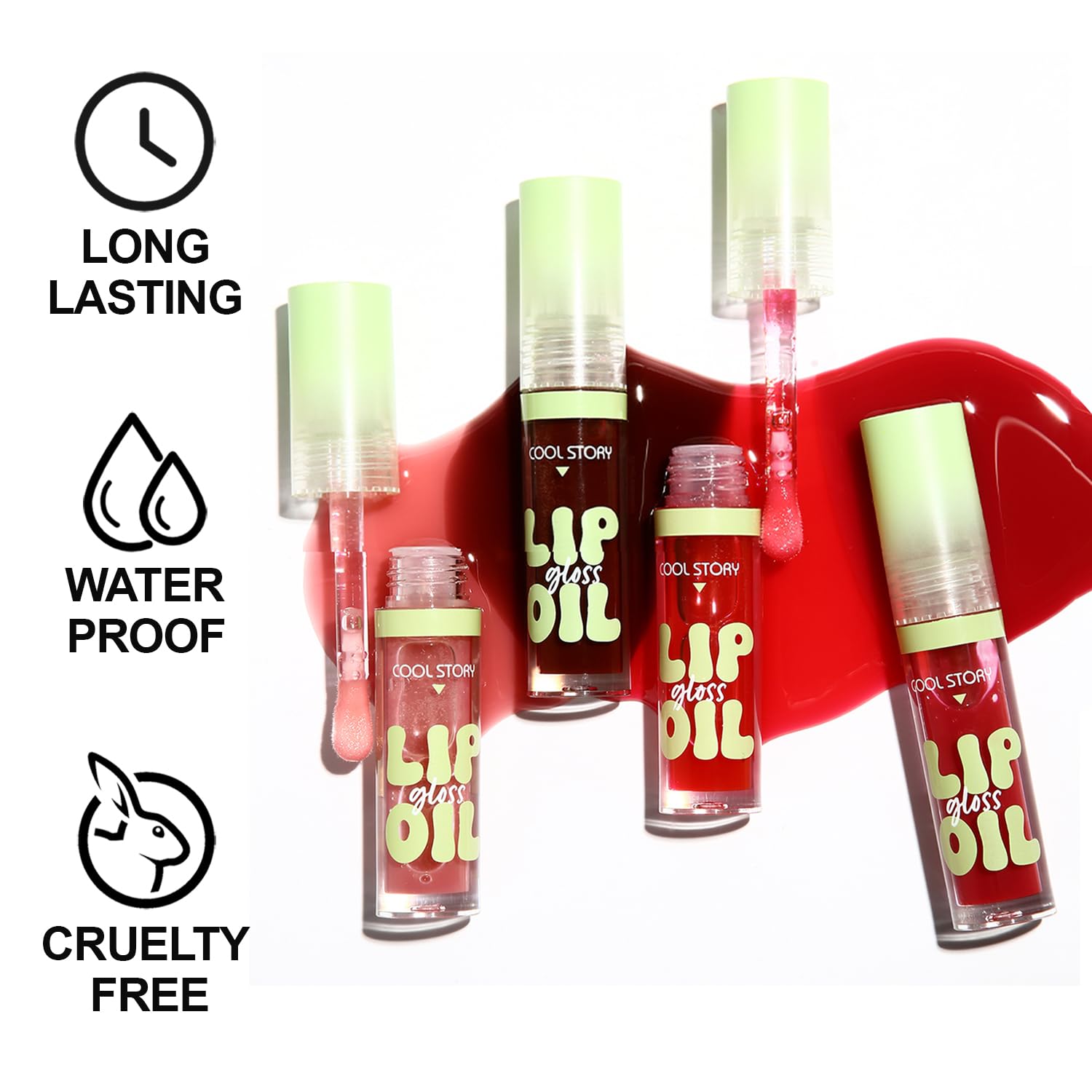 KIMIEYE 4 Pack Hydrating Glow Lip Oil Makeup Set for Women, Moisturizing Lip Gloss with Glow Finish, Long Lasting Nourishing Lip Care Fat Oil Lip Drip, Sweet Candy Scent (SET A, LIGHT)
