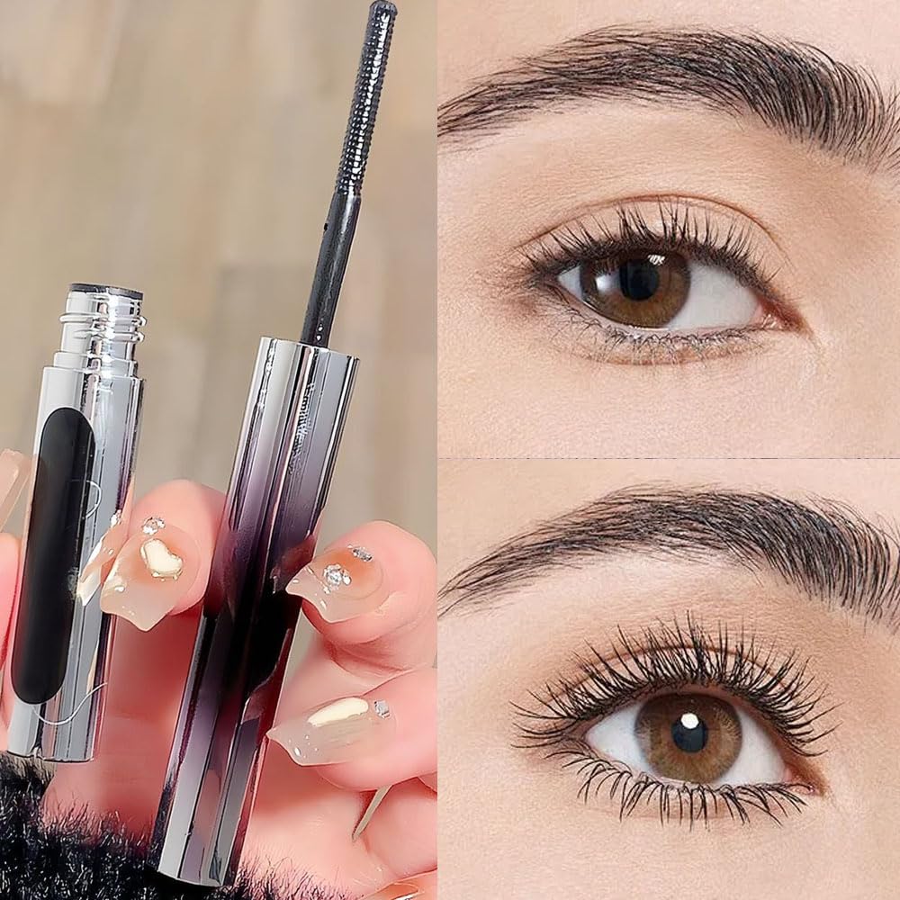 2pcs Iron Wand Mascara, 2026 Upgraded Waterproof Black Washable Metal Mascara, Metal Rod Mascaras, Long Lasting Lash Extensions Mascaras, Metals Wand Mascar, 3D Curling Eyelash Iron Mascar (Black)