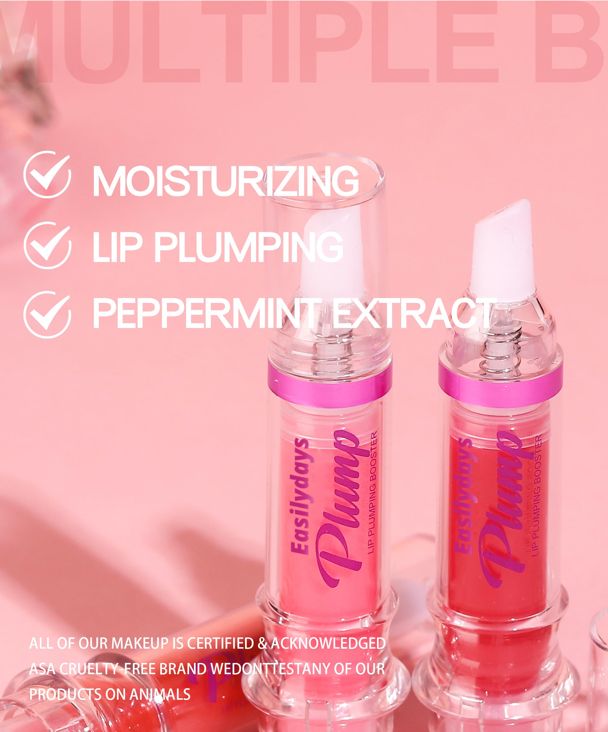 Easilydays Lifting Gloss, Spicy Lip Plumping Booster Lip Gloss Glossy Lipstick, Hydrating, Volumizes, High-Shine, Fuller Plumper Lip Mirror Lip Glaze, Plump & Pout Lip Plumper for Women Girls (#01)