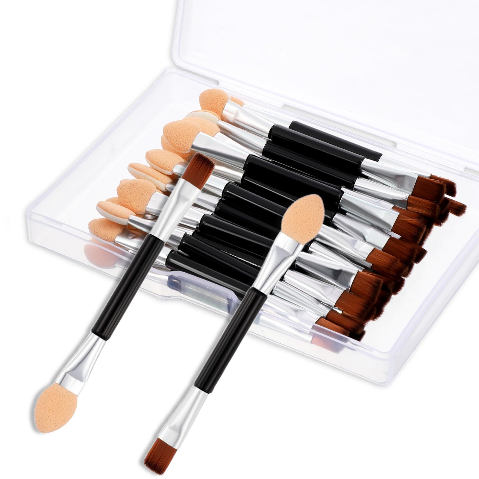30Pcs Eyeshadow Applicator, Eye Makeup Brushes Disposable Dual Sides Eyeshadow Brush 2 in 1 Eyeshadows Applicators Sponge Eye Shadow Applicator Sticks for Women Make Up (2.95 inch)