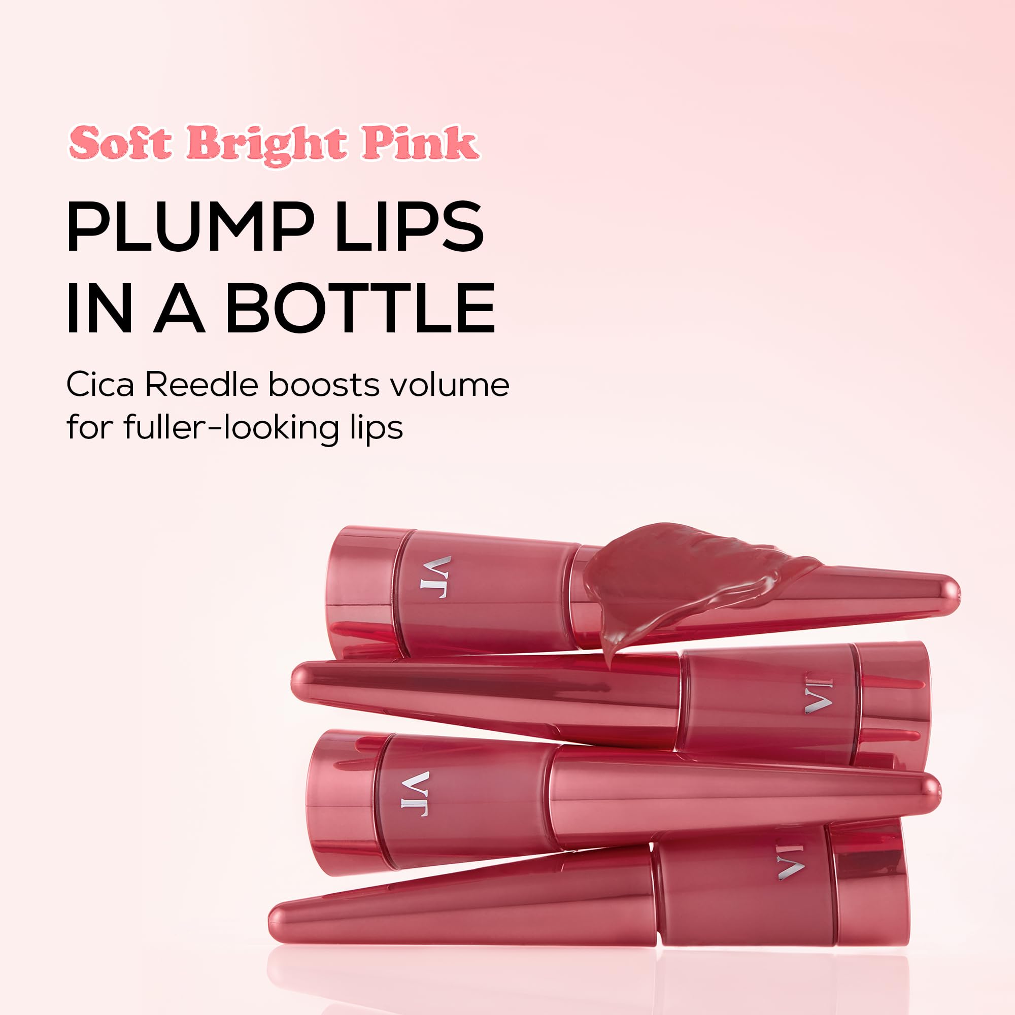 VT COSMETICS Reedle Shot Lip Plumper in Usagi Pink, Hydrating Plumping Lip Gloss, High Shine Finish, Infused with Jojoba Oil & Hyaluronic Acid, Korean Beauty Makeup, 0.15 oz.