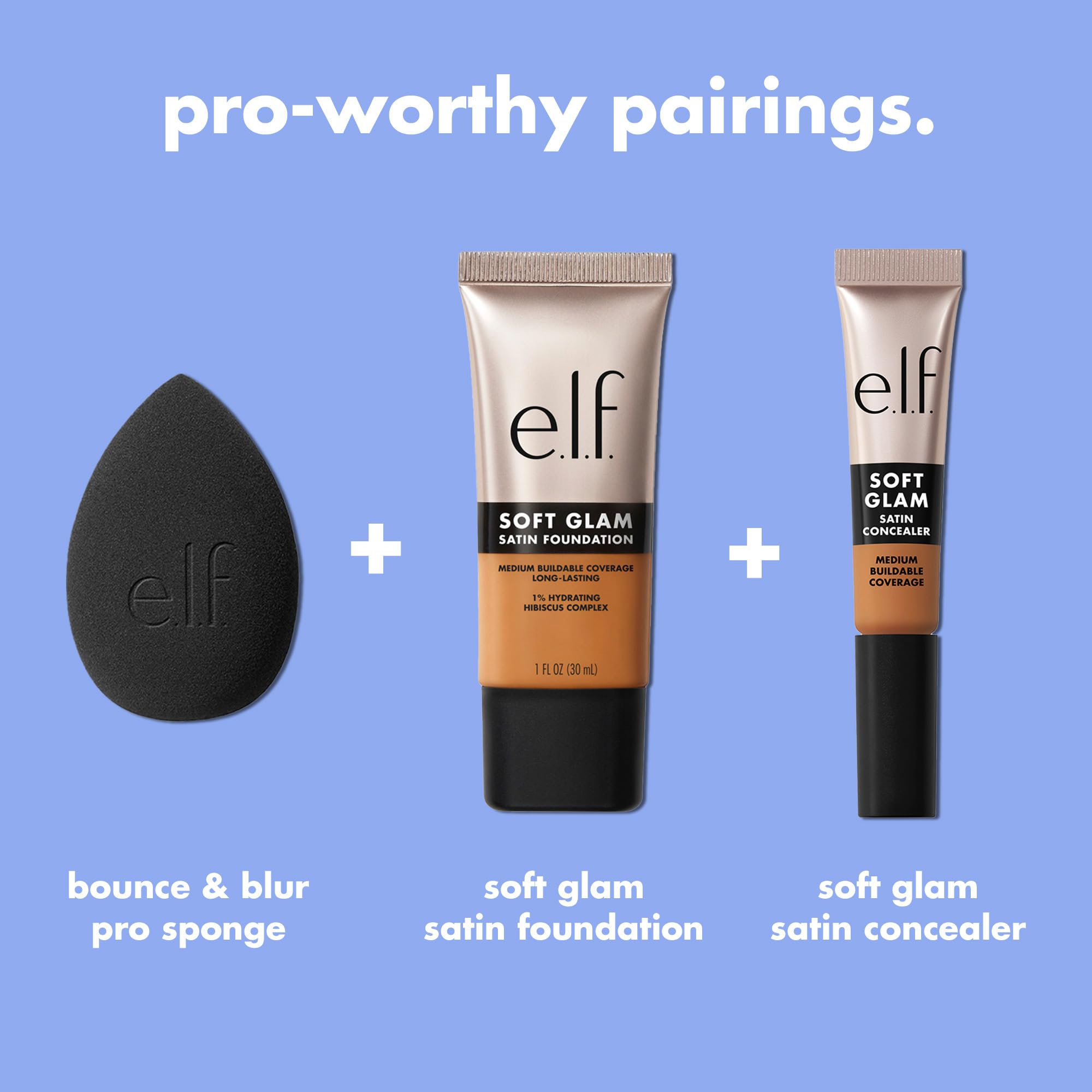 e.l.f. Bounce & Blur Pro Sponge, Multi-Use Makeup Blending Sponge for Cream, Liquid & Powder Formulas, Creates A Blurred Finish, Vegan & Cruelty-Free
