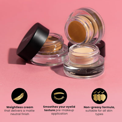 Frankie Rose Weightless Cream Eyeshadow Primer | Long-Lasting Eyelid Primer & Eyeshadow Base, Non-Greasy Formula Eye Primer - Tinted Eyeshadow Primer For All Skin Tones, Medium