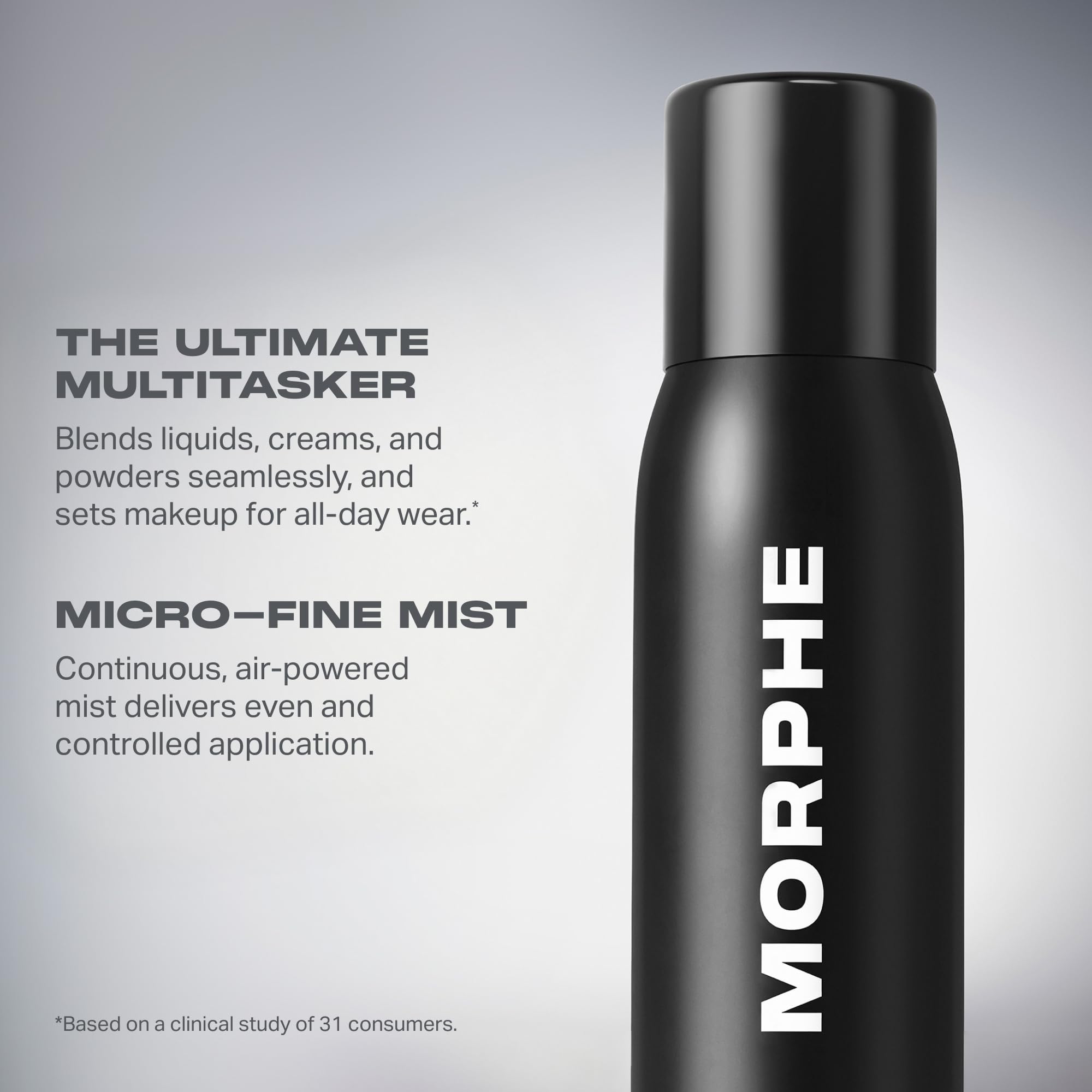Morphe Continuous Setting Mist - Micro-Fine Makeup Setting Spray with a Natural Radiant Finish - Helps Makeup Resist Caking or Fading & Increases Wear of Foundation (2.8 fl oz)