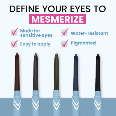 PrimeEyes Glide Eyeliner for Mature Women – Water-Resistant, Long-Stay and Mess-Proof – Gel Cream Texture, Discreet Sharpener and Effective Smudger (Wood (brown))
