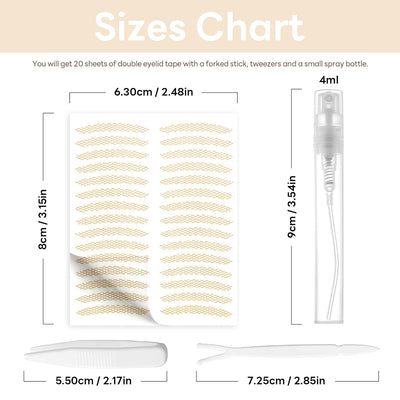 600PCS Double Eyelid Tape Lace Mesh Droopy Eyelid Lifter Waterproof Eye Lift Tape 20 Sheets Lace Pearl Base 15l Size Invisible Eyelid Tape with Eyelid Lifter Strips Tools