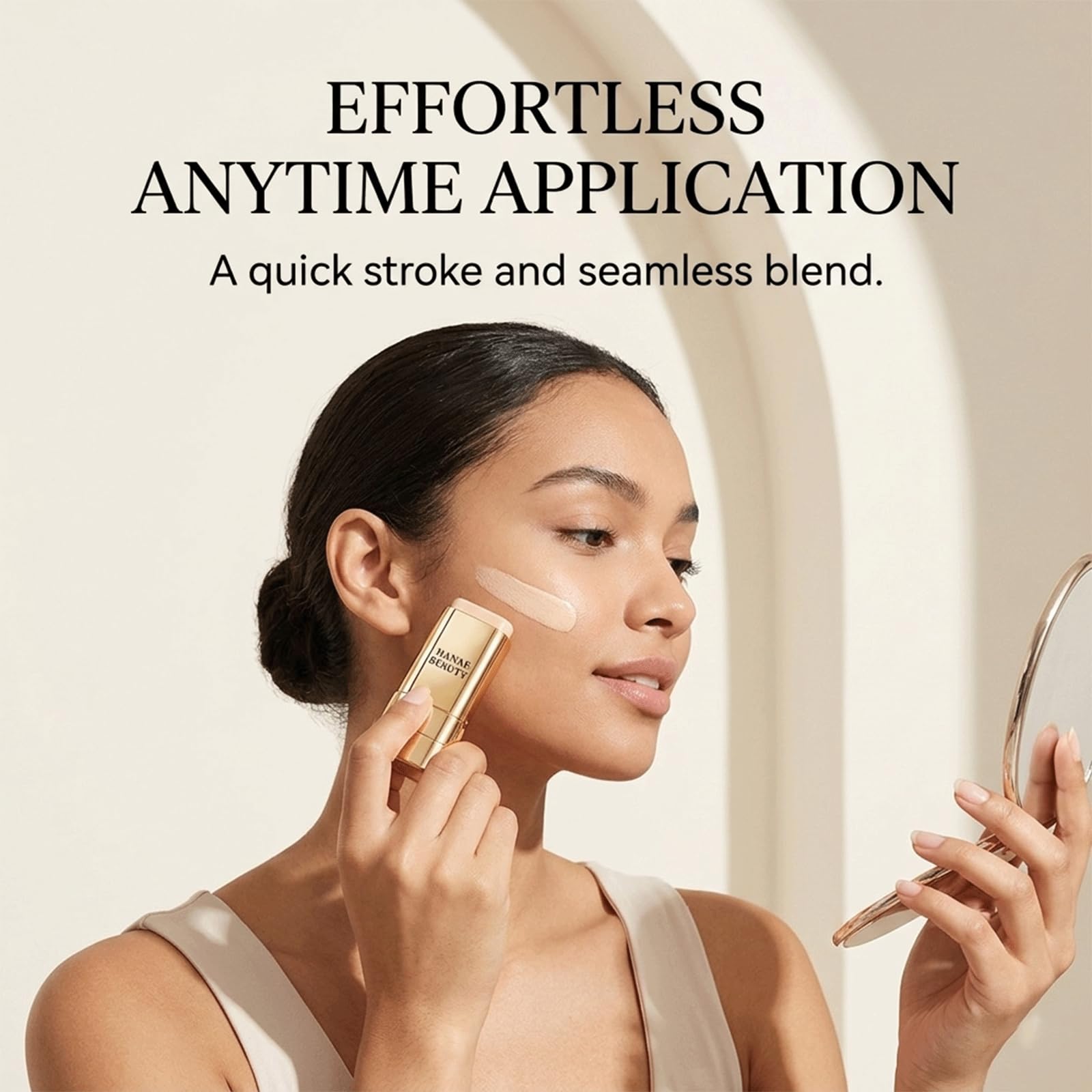 Hanae Korea Foundation Stick,Hanae Beauty Korean Dual-Ended Foundation Stick,Natural Finish, Long-Lasting Coverage for All Skin - Natural Dewy Finish-Nature (1PCS)