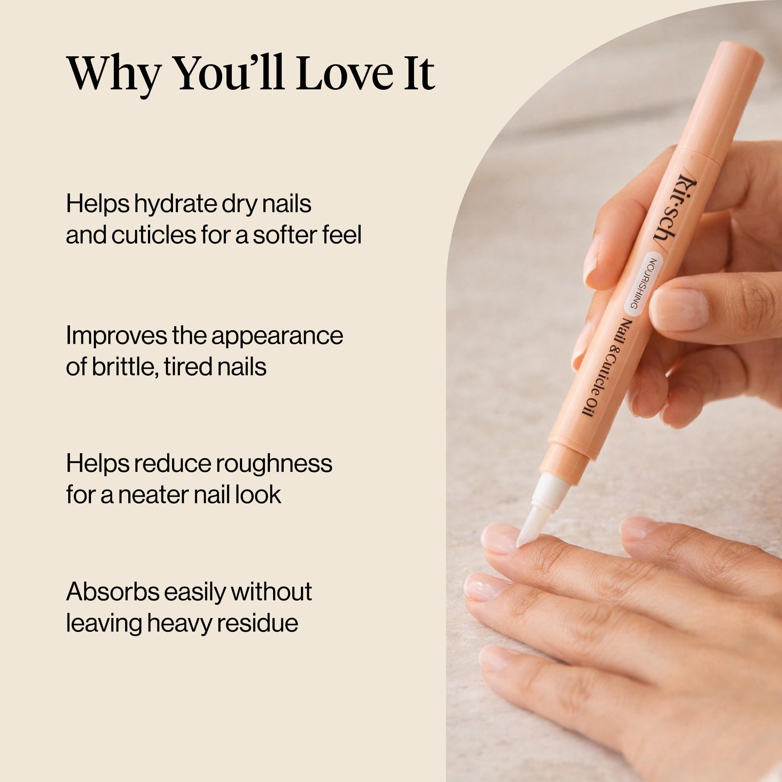 Kitsch Nail Cuticle Oil Pen Brush - Hydrating Nail Oil For Stronger Nails | Cuticle Pen With Jojoba Oil & Vitamin E | For Dry, Cracked or Flaky Nails - Nourishing Nail Care Product - 2.8ml
