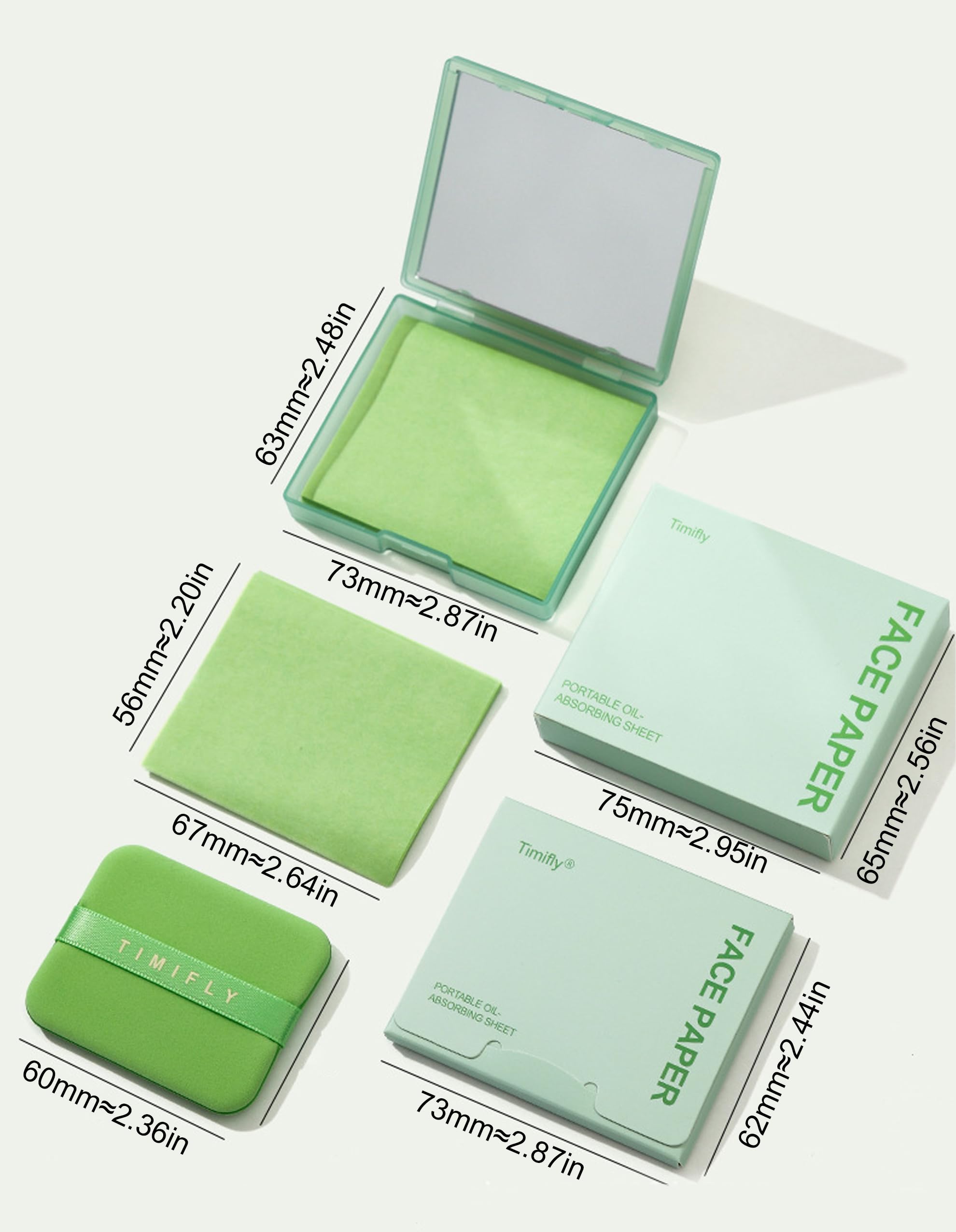 300PCS Oil blotting sheets for face - Blotting Papers for Face with Mirror, Puff & Refills, Absorbs Excess Face Oil, Shine Control, Saves Makeup, On-the-Go Facial Oil Control Kit, Matte Finish All Day