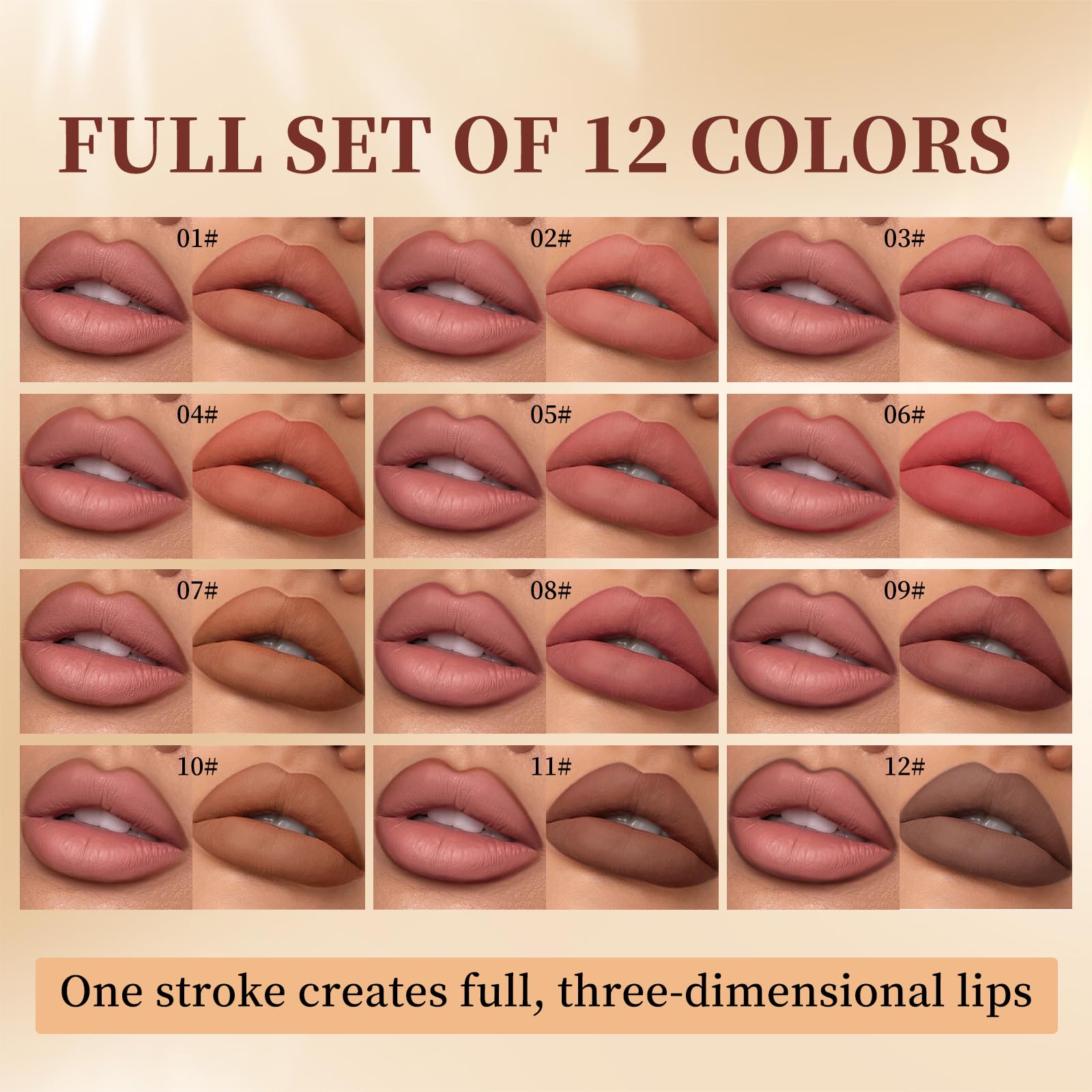 Petansy Matte Lip Liner Set,12 Colors Long Lasting Waterproof Nude Lip Liner Pencil Set,Smooth and High Pigmented Natural Lip Makeup Pencil,Matte Makeup Lipliners