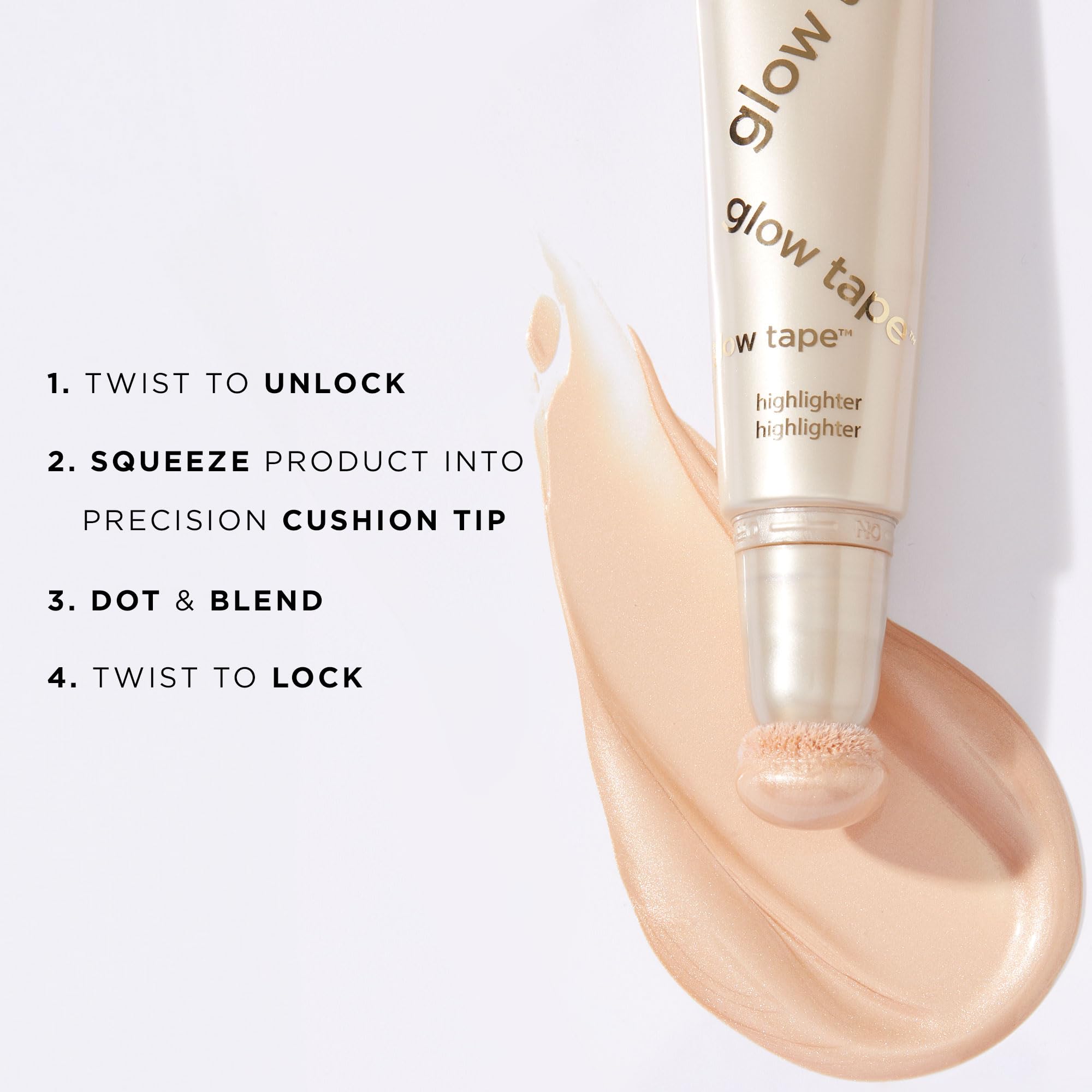tarte glow tape highlighter – Illuminating Makeup with Lightweight Buildable Mineral Pigments & Shea Butter, Vegan & Cruelty-Free, full size, pearl glow