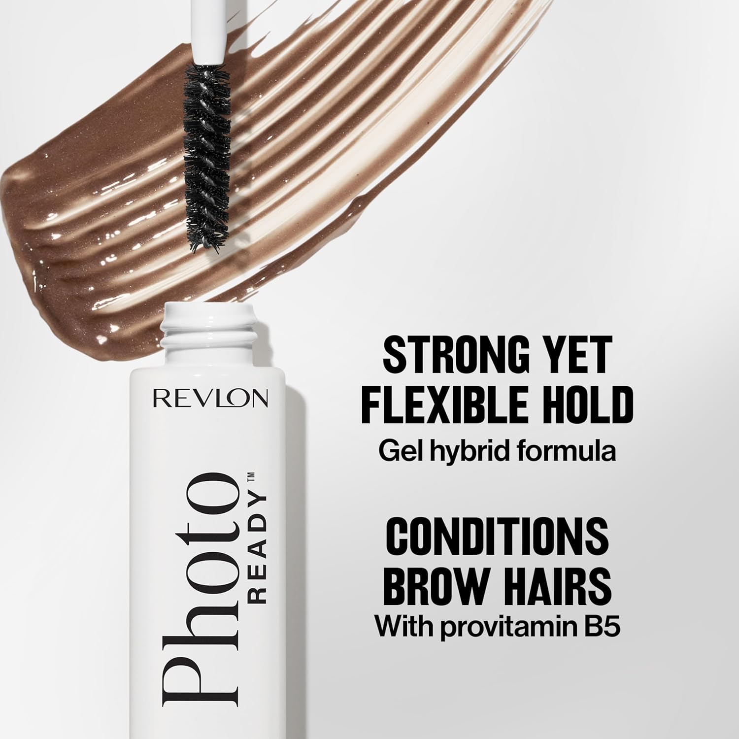 Revlon PhotoReady Lifting Brow Gel, Tinted Eyebrow Lamination with Spoolie Brush, Conditions, Shapes & Defines, 804 Rich Dark Brown, 0.23 fl oz