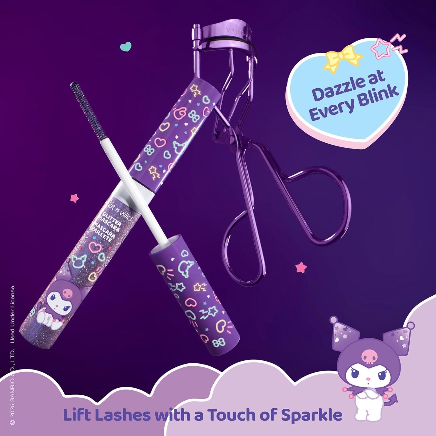 wet n wild My Melody and Kuromi Glitter Mascara & Lash Curler Set - Rebel Chic