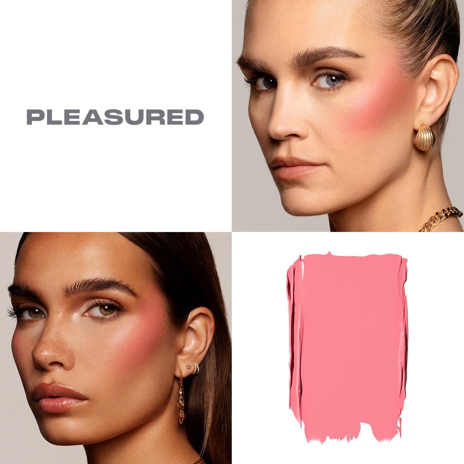 Morphe Huephoric Rush 3-in-1 Silk Cream Blush - Cream-to-Matte Buildable Blush for Cheeks - Primes, Hydrates & Blurs Skin for a Supple-Matte Finish - Pleasured (0.28 Ounce)