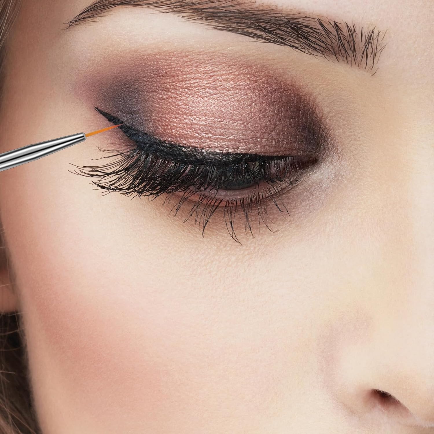 5 Pcs Eyeliner Brush, Nail Art Brushes Fine Point Nail Art Liner Brushes Set, Thin Eye Makeup Gel Eyeliner Brush for Graphic Cosmetic, Nails Tools