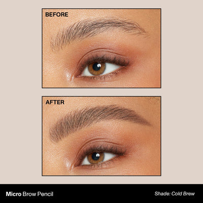 Morphe Micro Dual Eyebrow Pencil - Dual-Ended Brow Pencil Featuring a Retractable, Ultra-Precise, Pointed Tip - Richly Pigmented, Smooth-Gliding, Long-Lasting Wax Formula - Cold Brew (0.003 oz)