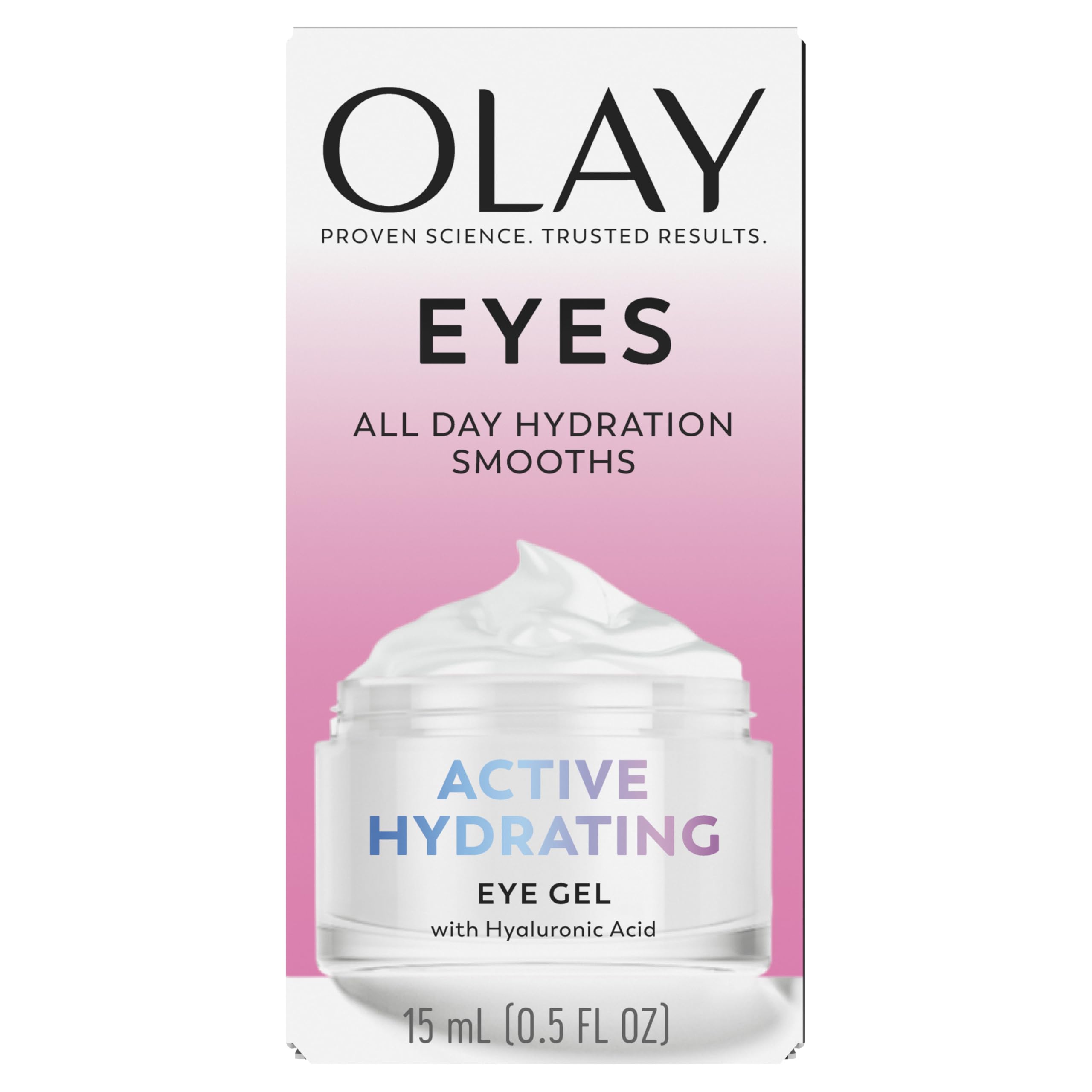 Olay Active Hydrating Eye Gel, Fragrance-Free, Anti-Aging Eye Cream with Hyaluronic Acid and Niacinamide, 0.5 oz