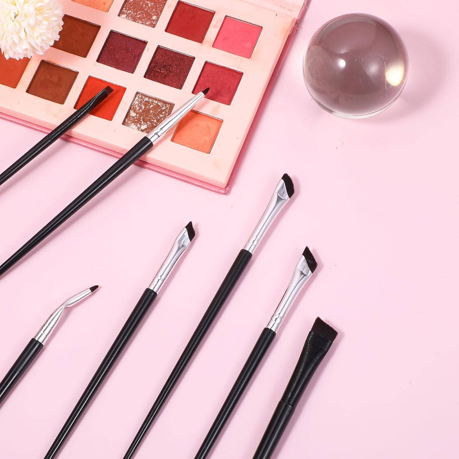 7-Piece Set Angled Eyeliner Brush, Multifunctional Practical Eye Brushes for Makeup Professional Makeup Brush Set for Women Girls Cosmetic Applicators
